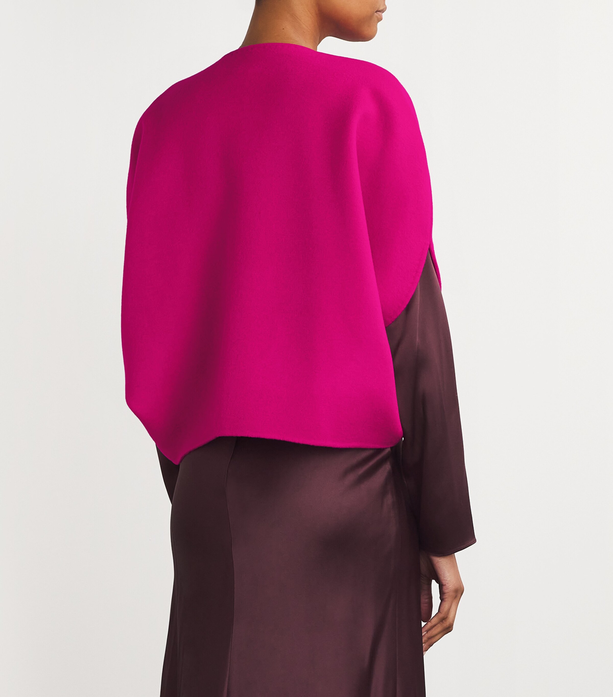Wolk Morais Womens Cashmere Cocoon Cape Magenta Image 4