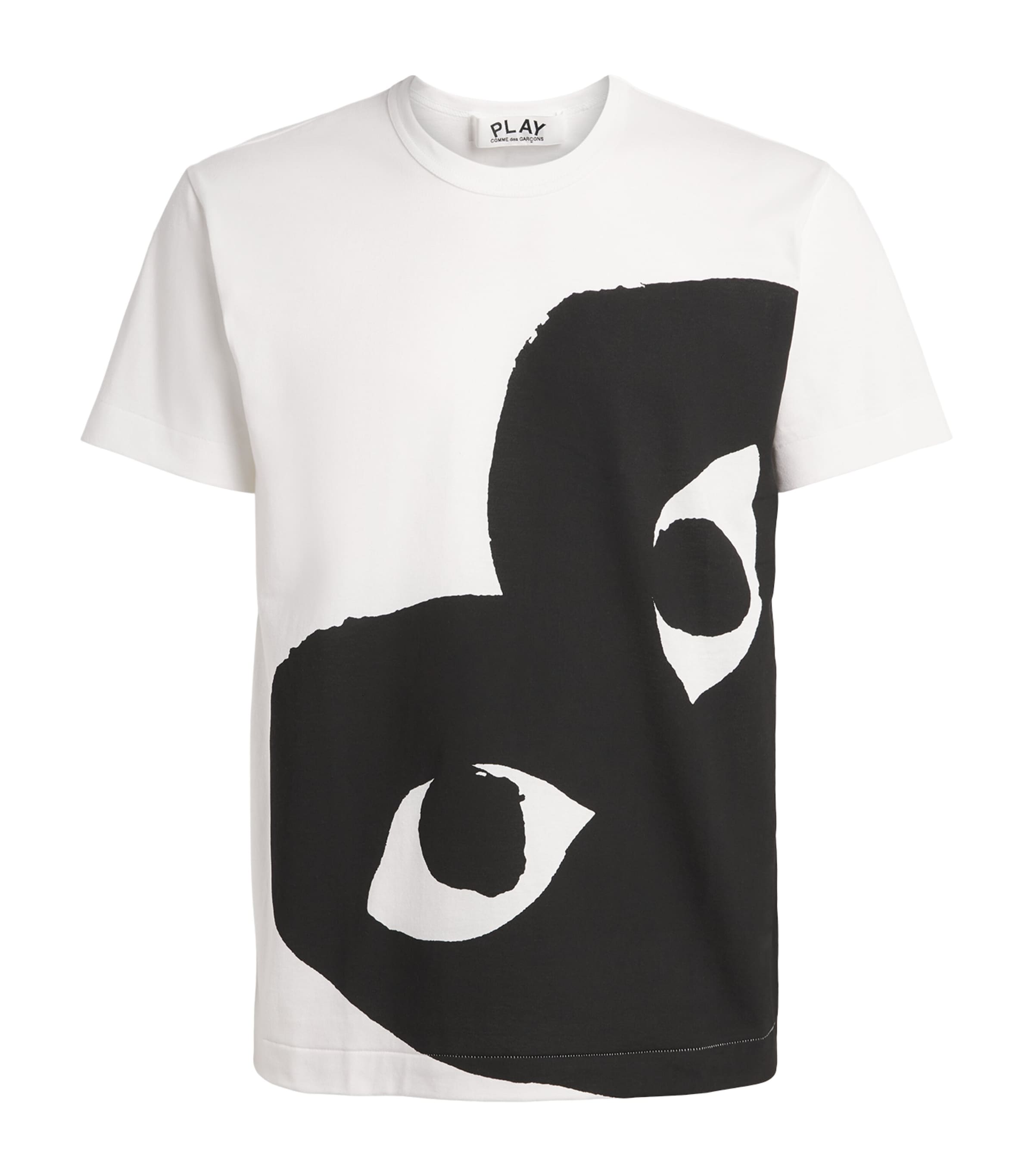 Comme Des Garçons Play Mens Cotton Bottom Corner Heart T-Shirt White Image 1