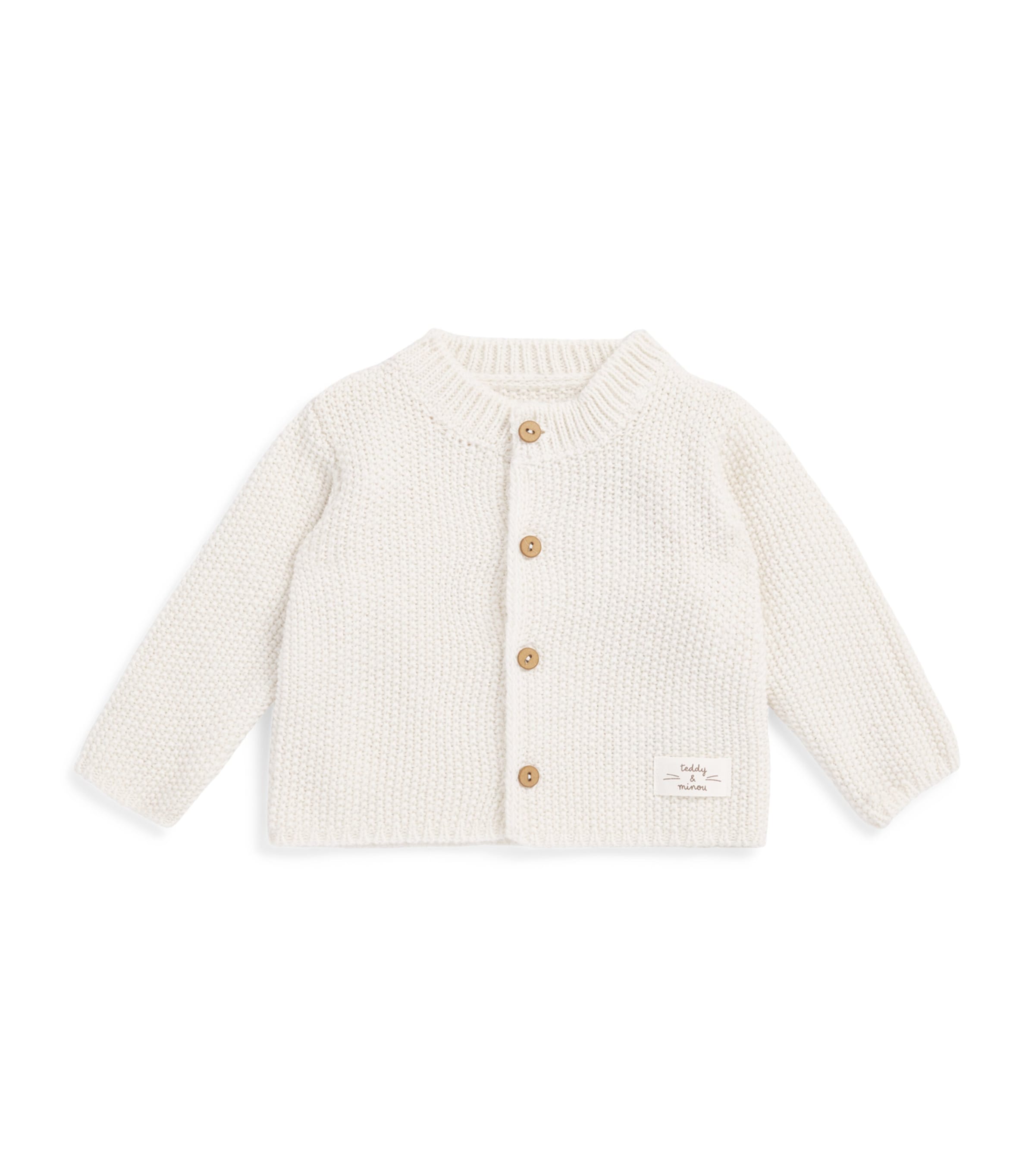 Teddy & Minou Round-Neck Cardigan (3-36 Months) Milk Image 1