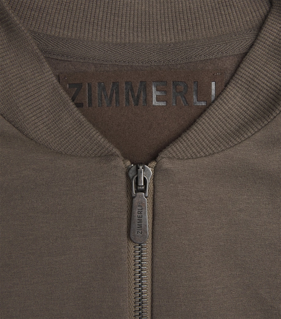 Zimmerli Mens Winter Lounge Zip-Up Jacket Chesnut Image 2