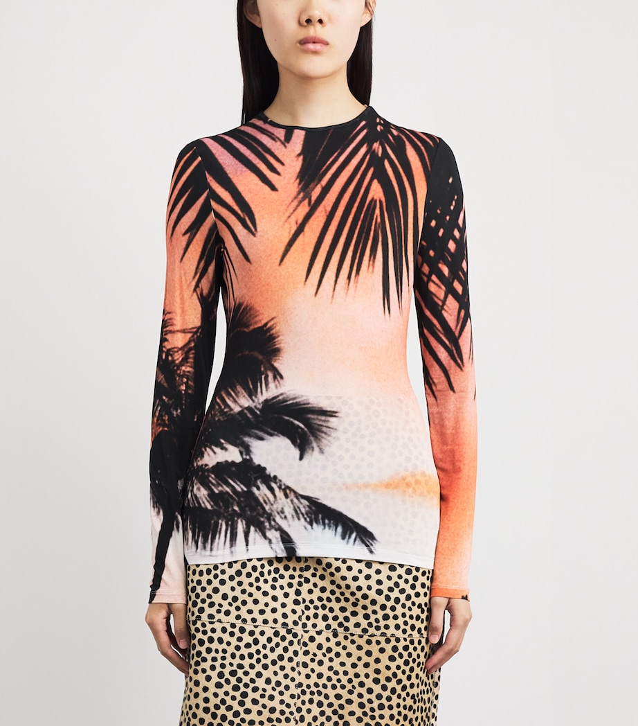 Rabanne Womens Long-Sleeve Thunderstorm T-Shirt Bg Lghtg Orngpi Image 4