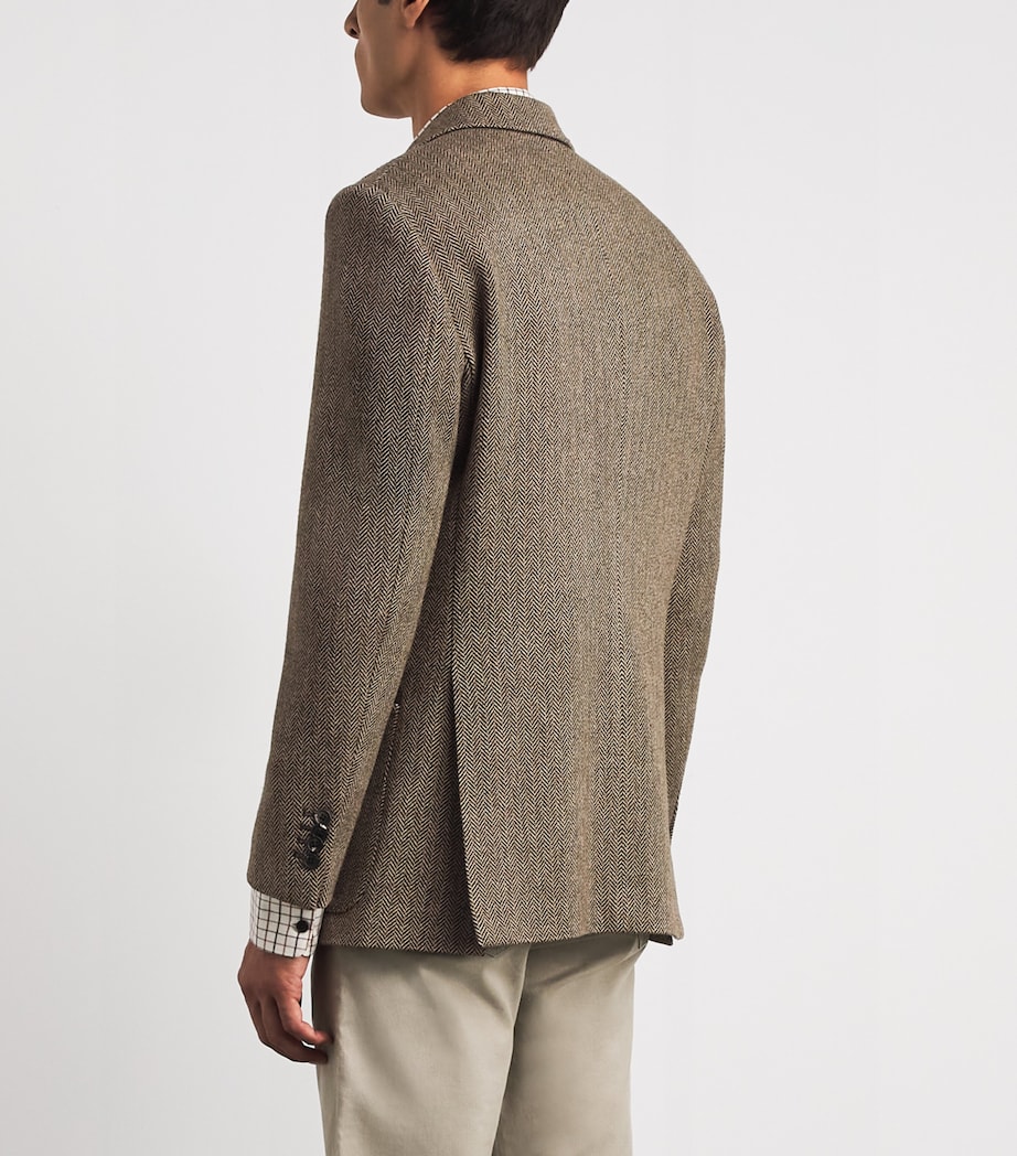 Purdey Mens Wool Tweed Herringbone Atholl Blazer Taymoor Tweed Image 5
