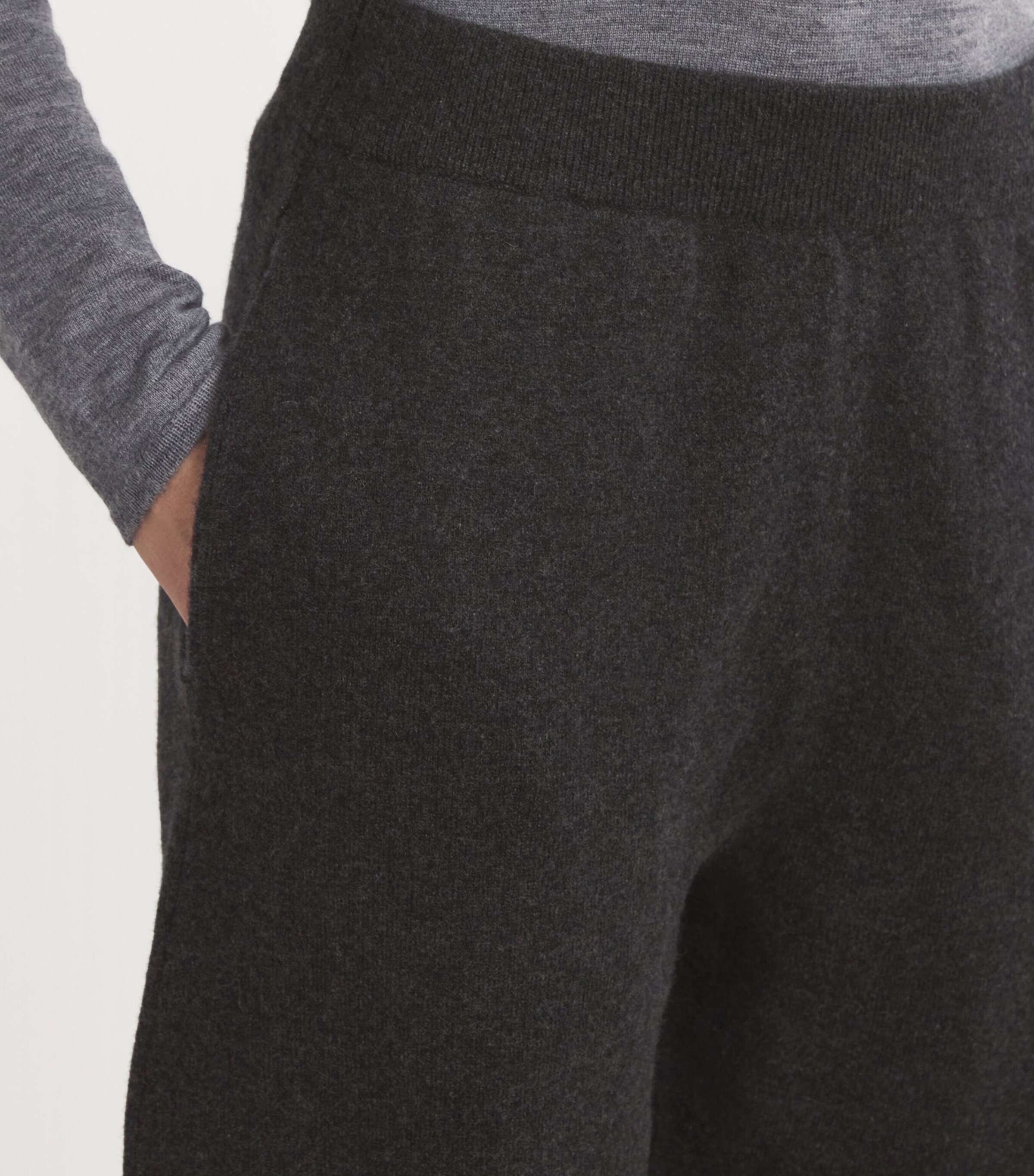 FRAME Womens Cashmere-Blend Travel Trousers Charcoal Heather Image 6