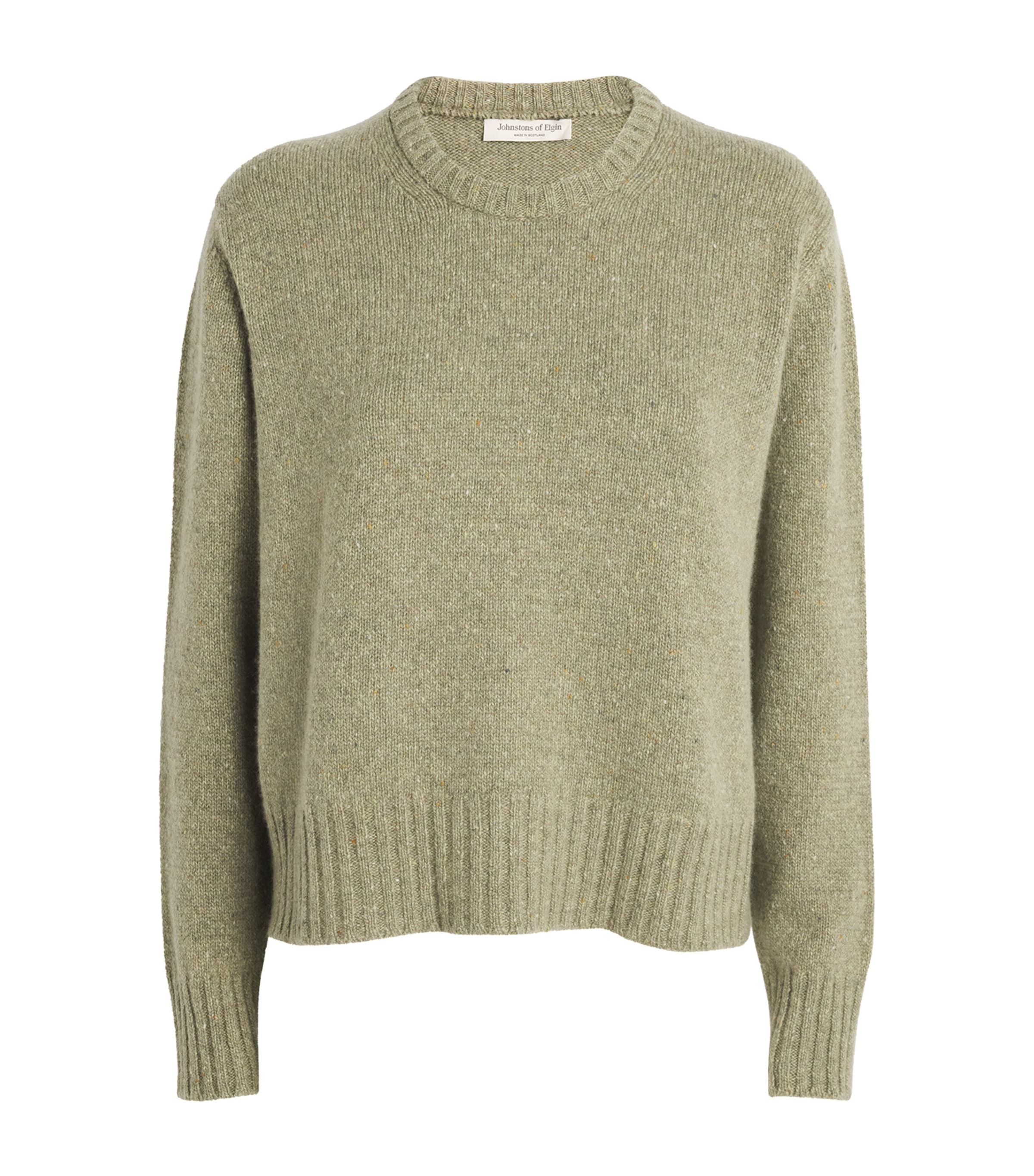 Johnstons Of Elgin Cashmere Donegal Sweater In Green