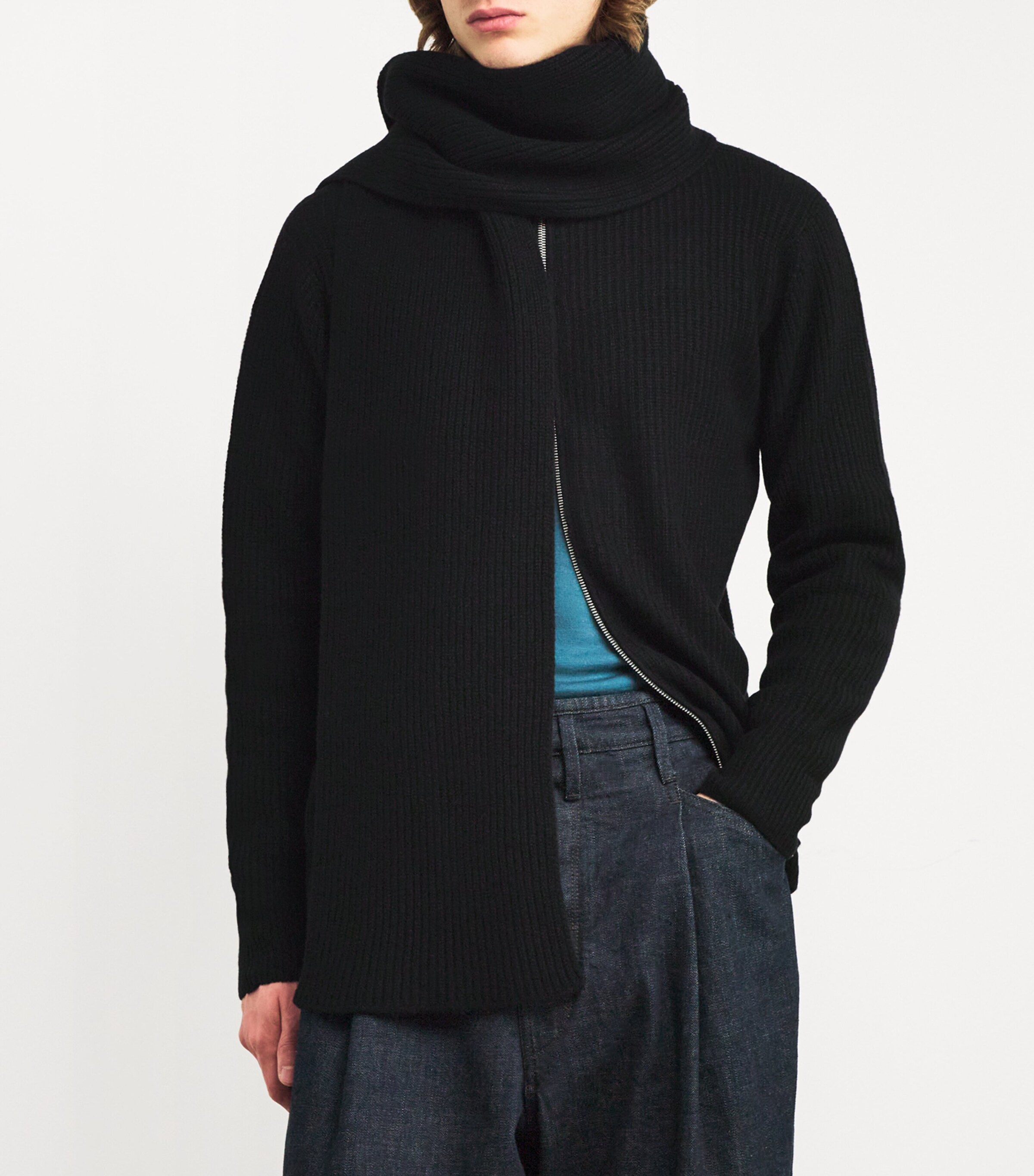 John Smedley Black Wool-Cashmere Stark Scarf | Harrods DE