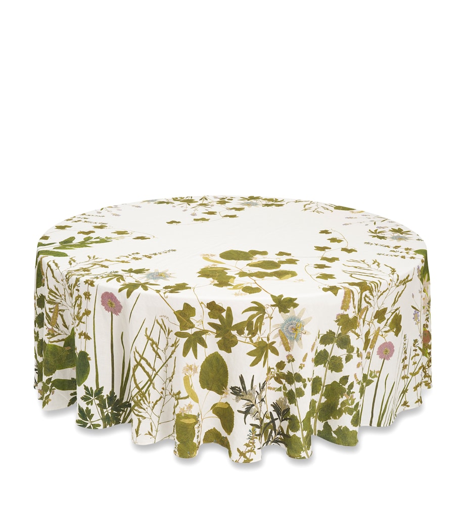 Linen Herb Garden Round Tablecloth (260cm) GREEN Image 2