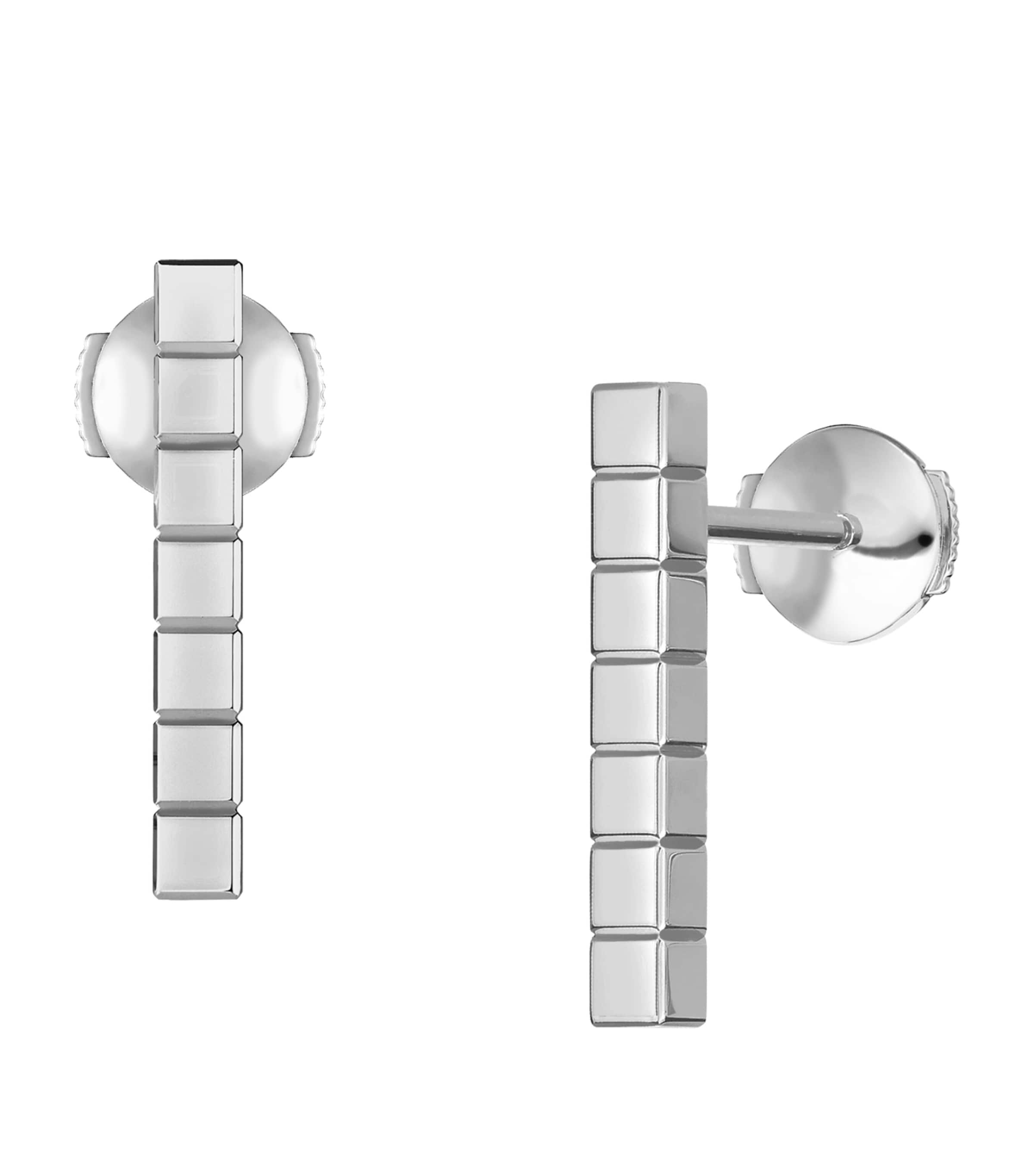 White Gold Ice Cube Earrings 18K WHITE GOLD Image 2