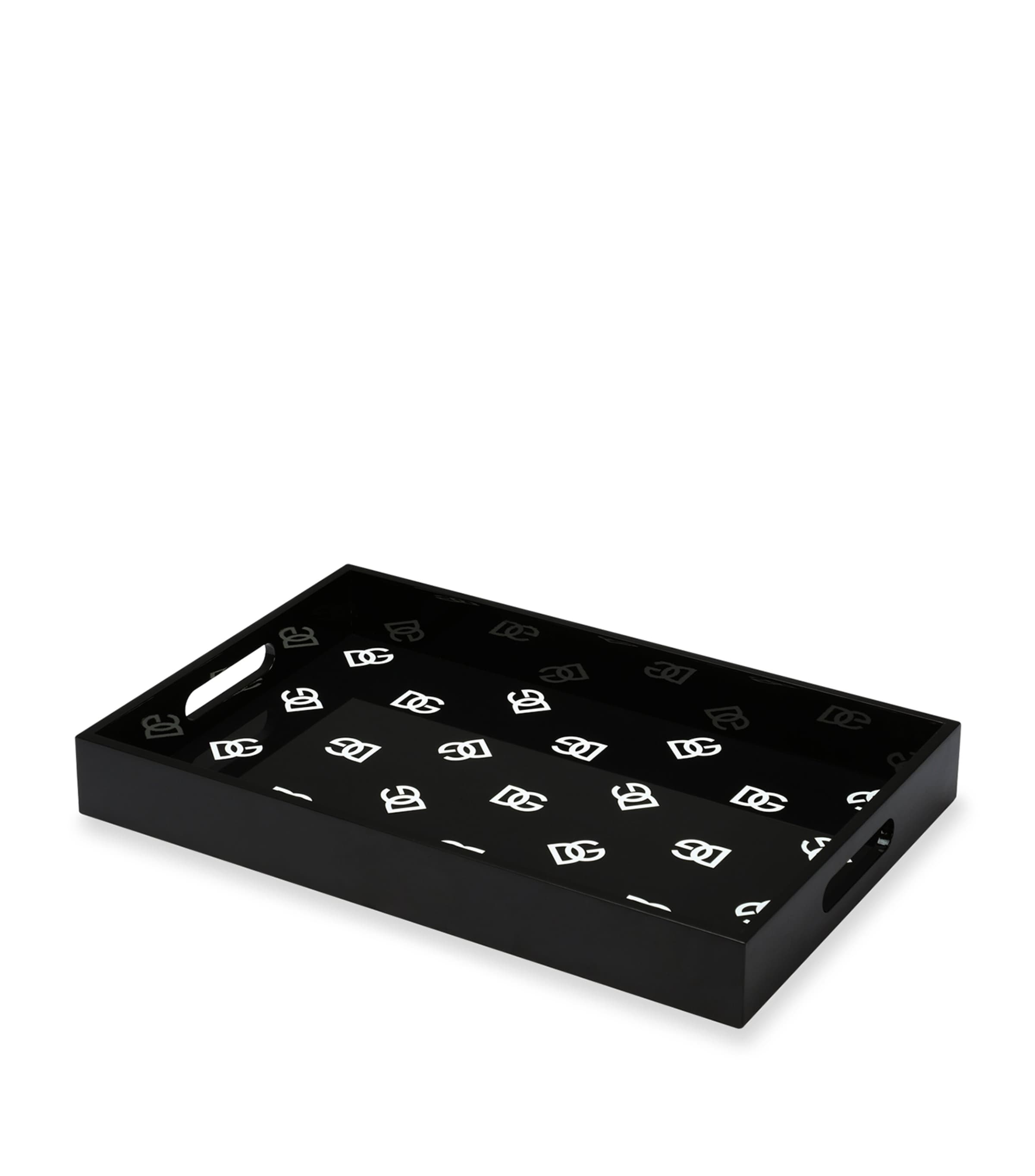 Dolce&Gabbana Casa DG Millennials Logo Serving Tray (30cm x 46cm) Nero Dg Logo B Image 3