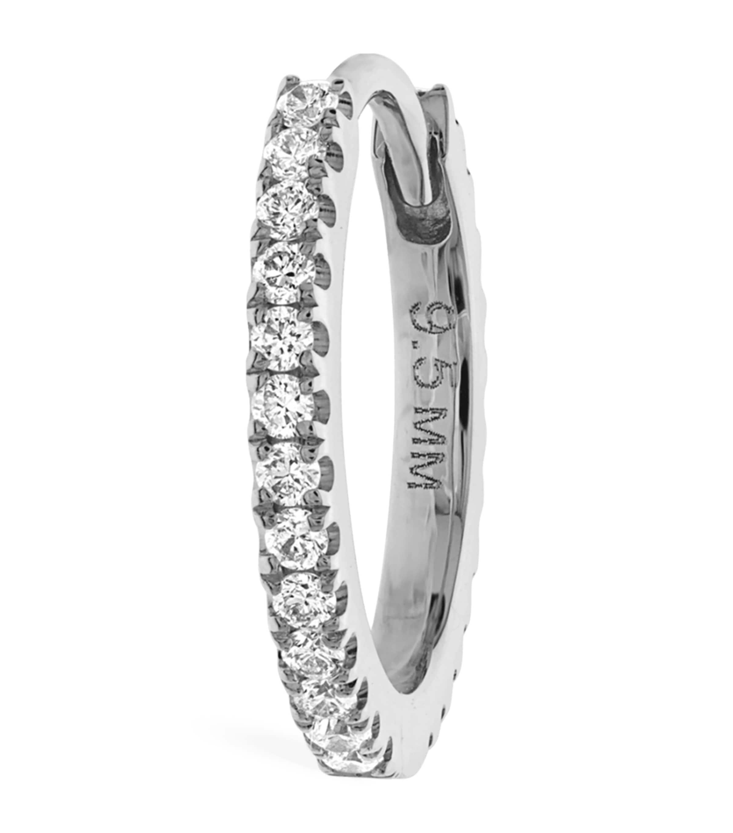 Maria Tash Diamond Eternity Single Hoop Earring (9.5mm) | Fine Jewellery | Fine Earrings | Hoop Earrings | Men Accessories | Jewellery | Earrings | Designers | Maria Tash