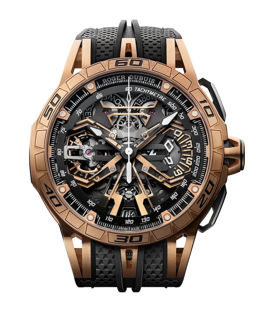Roger Dubuis Rose Gold Excalibur Spider Flyback Chronograph Watch 45mm Black Image 1