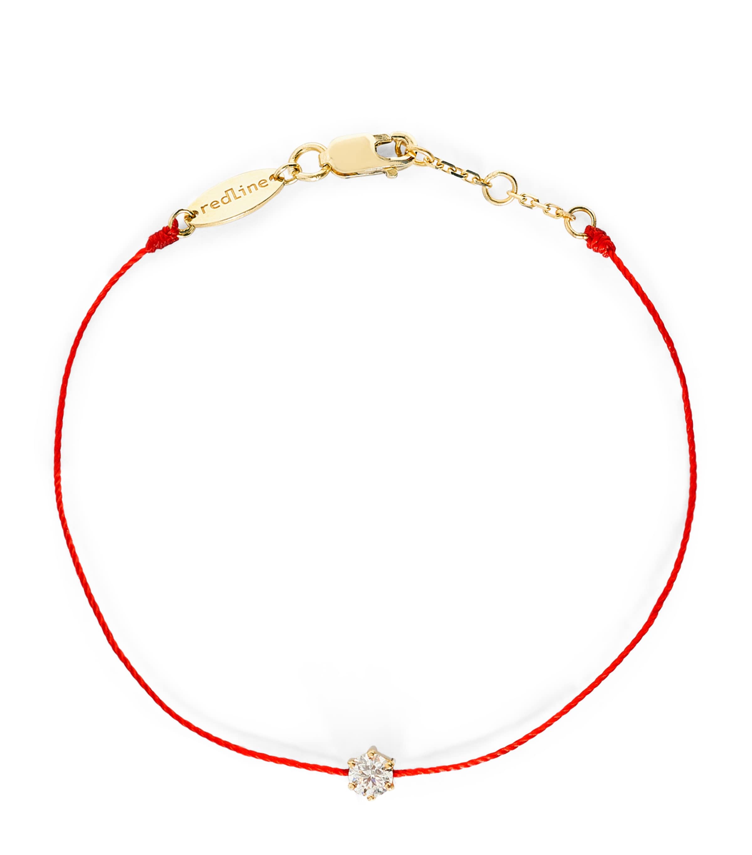 Redline Yellow Gold And Diamond So Absolu Thread Bracelet In Red