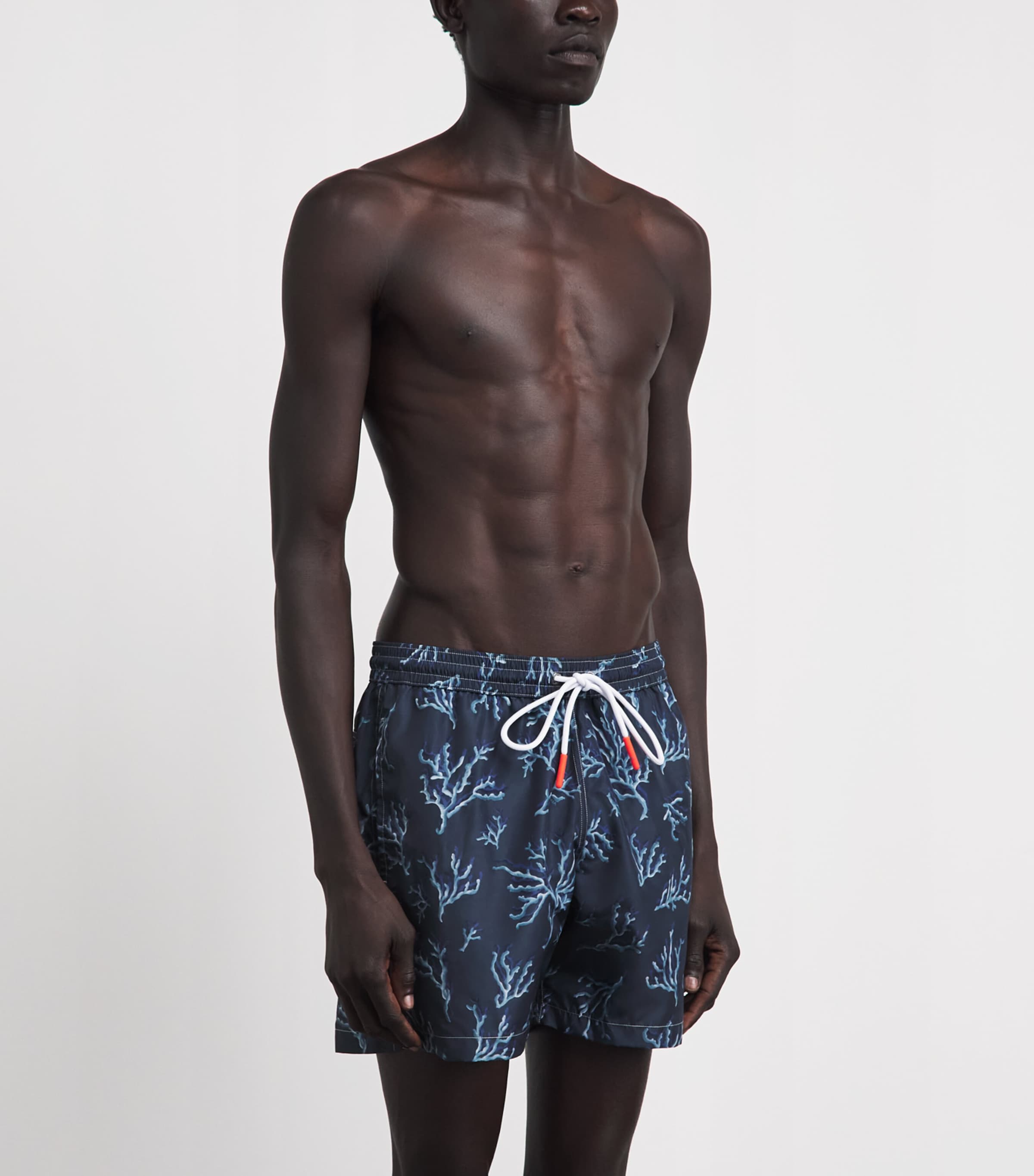Isaia Mens Coral Print Swim Shorts Image 4