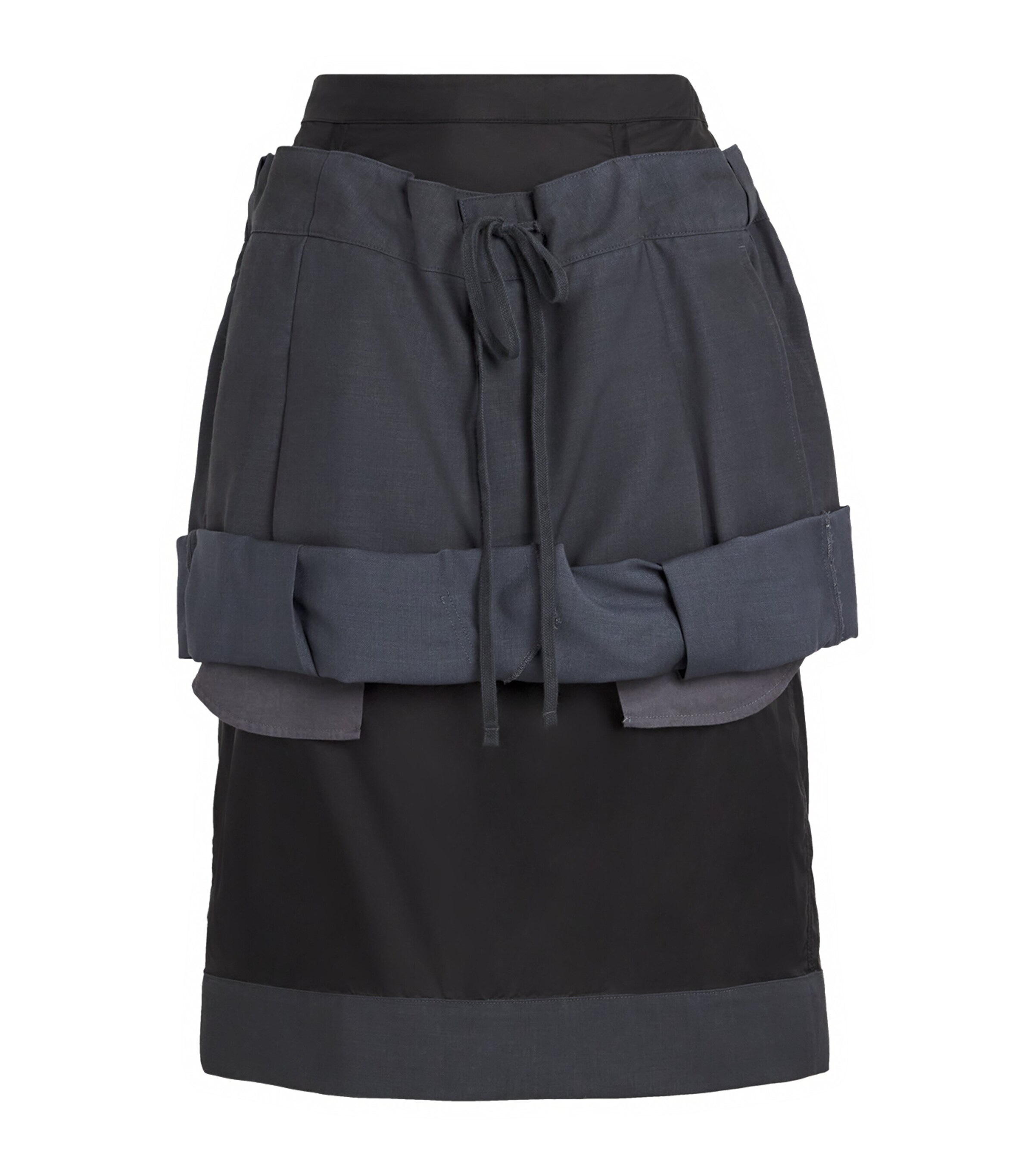 Maison Margiela Layered Midi Skirt In Grey