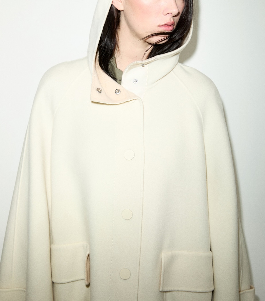 MAX&Co. Womens Wool Hooded Coat Wool White Image 6