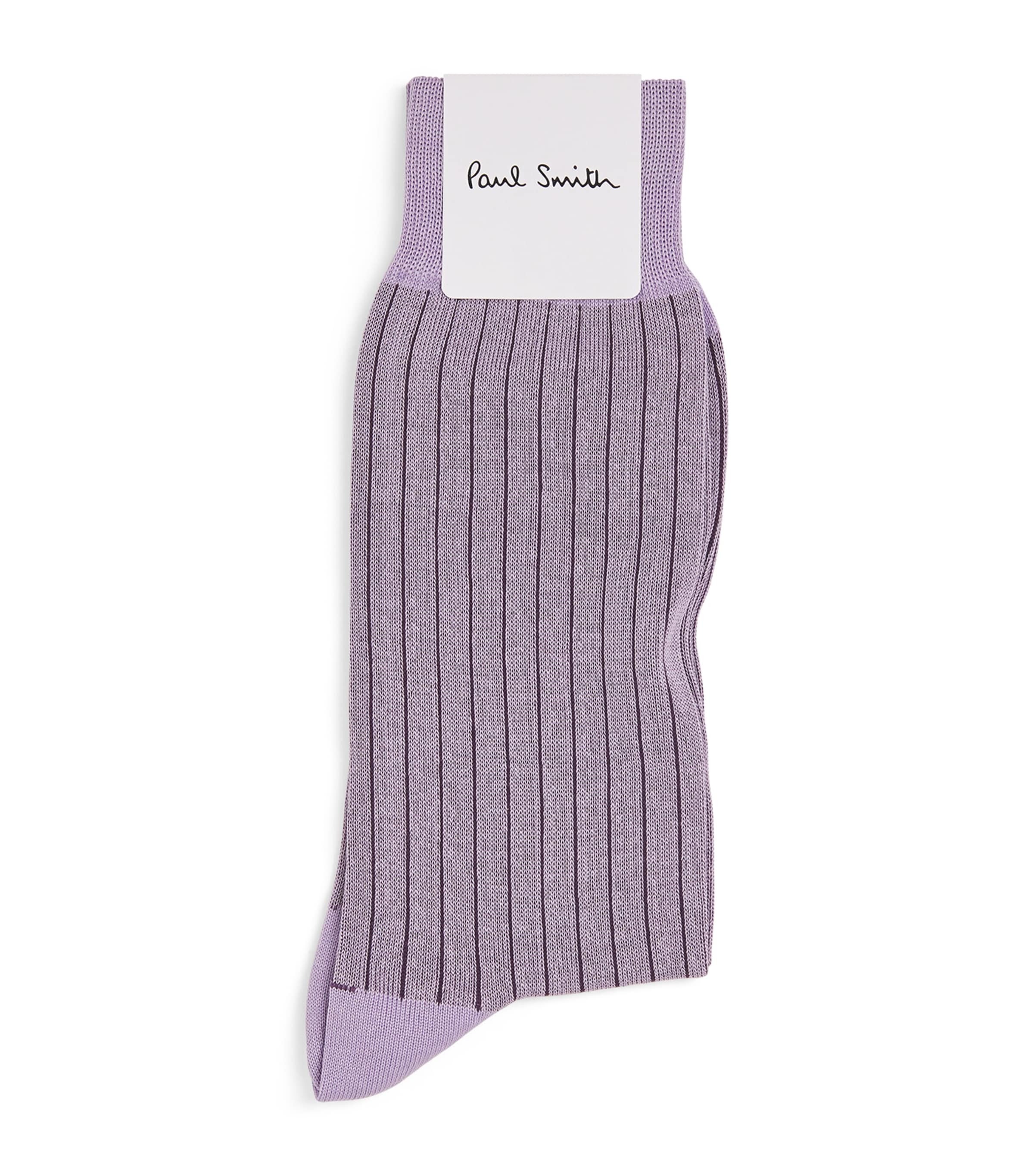 Paul Smith Shadow Rib Socks In Purple