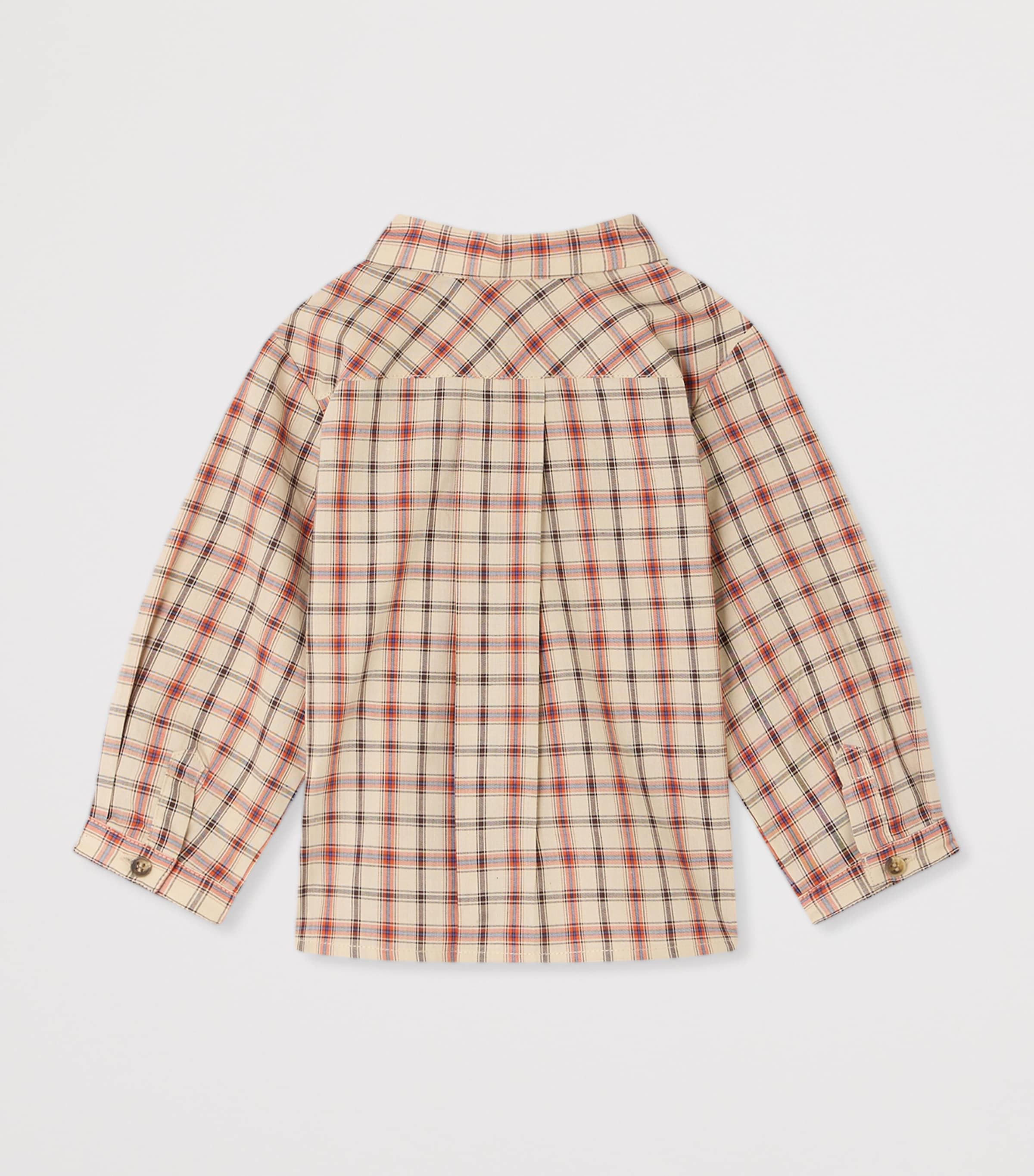 Bonpoint Organic Cotton Check Gillo Shirt (6-12 Months) Carreaux Beige Image 2