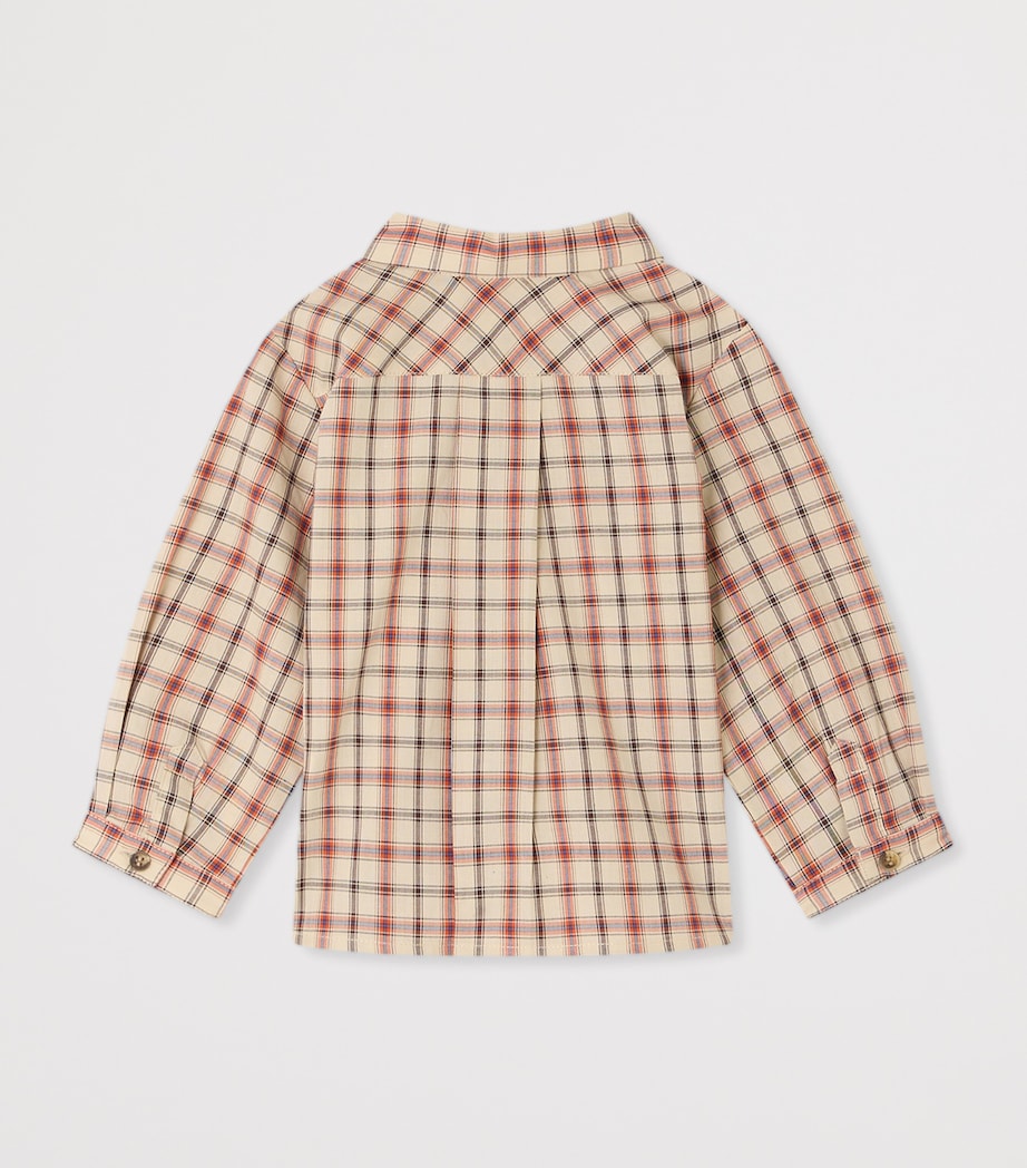 Bonpoint Organic Cotton Check Gillo Shirt (6-12 Months) Carreaux Beige Image 2