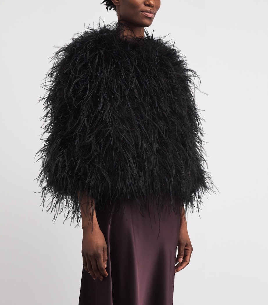 Yves Salomon Womens Ostrich Feather Jacket Image 4