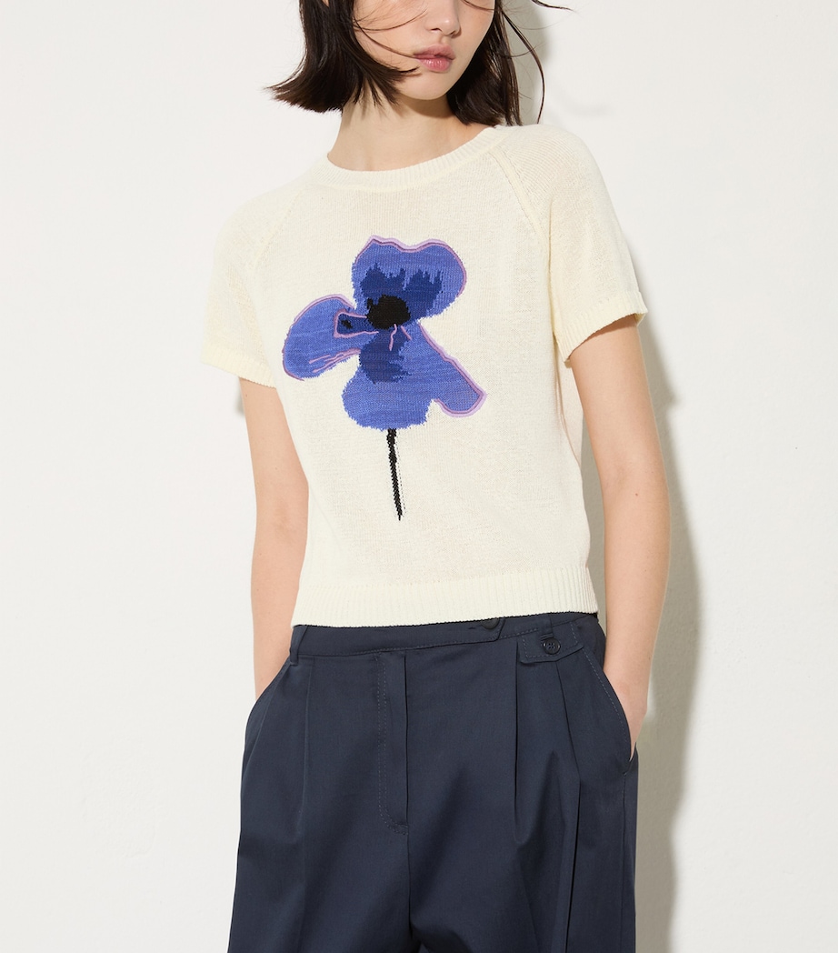 Embroidered Iris Sweater MILK Image 5
