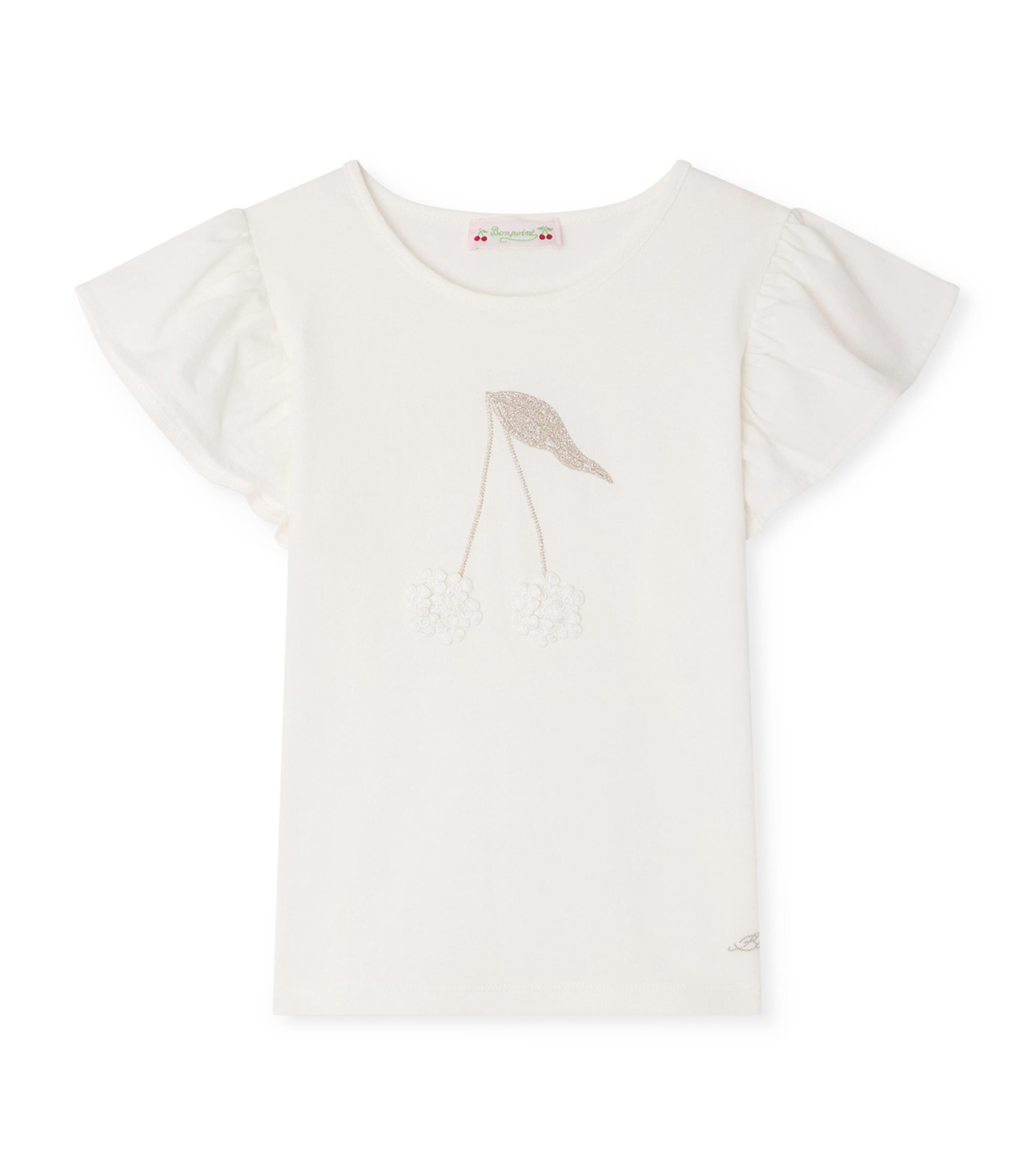 Bonpoint Cotton Emila T-Shirt (10-14 Years) Upb Blanc Lait Image 1