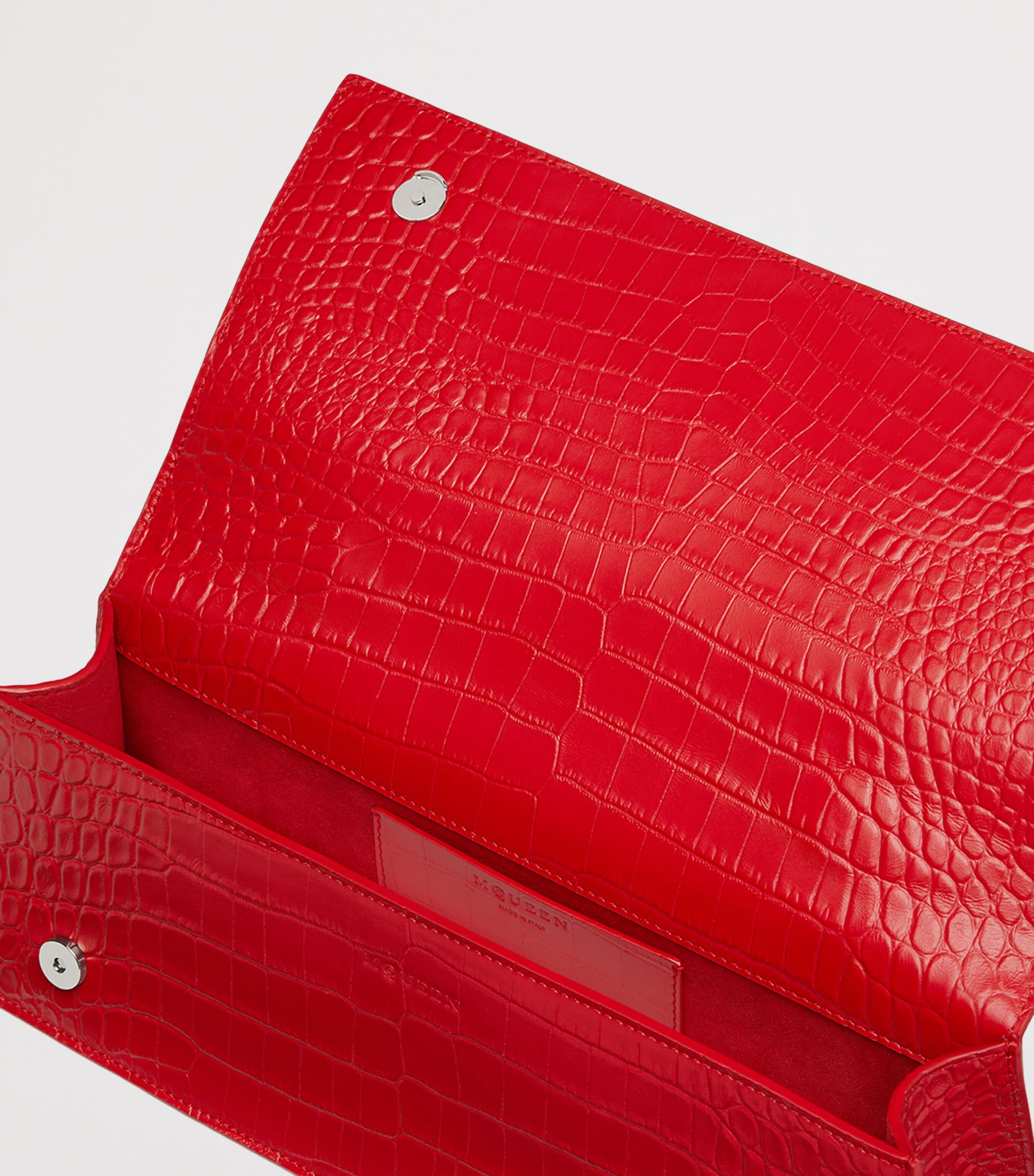 McQueen Croc-Effect Jewelled Top-Handle Bag Image 5