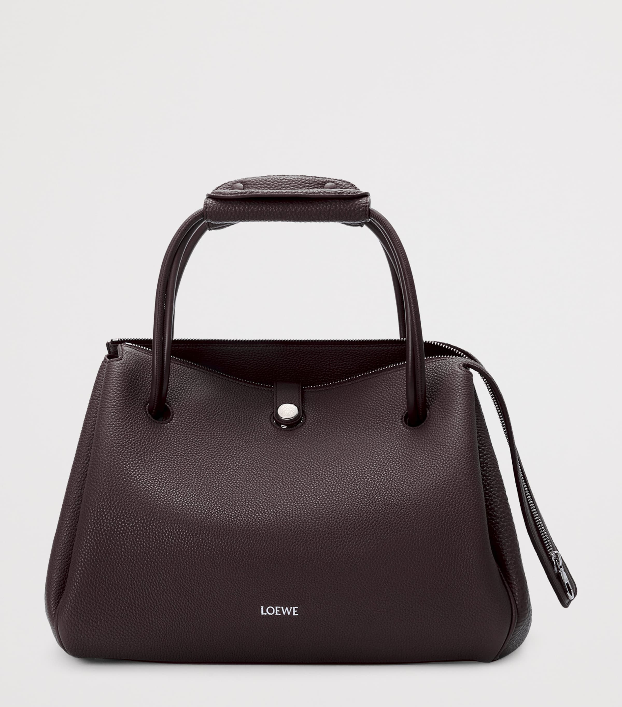 Large Leather Madrid Shoulder Bag DARK EBONY Image 8