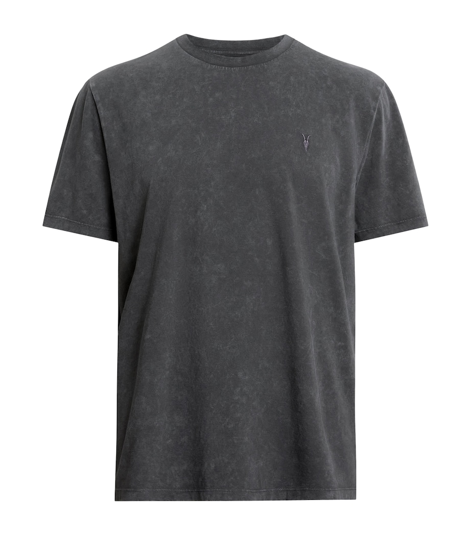 AllSaints Mens Organic Cotton Saka T-Shirt Washed Black Image 1