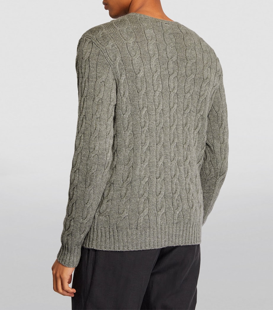 Cashmere Cable-Knit Sweater LT GREY Image 4