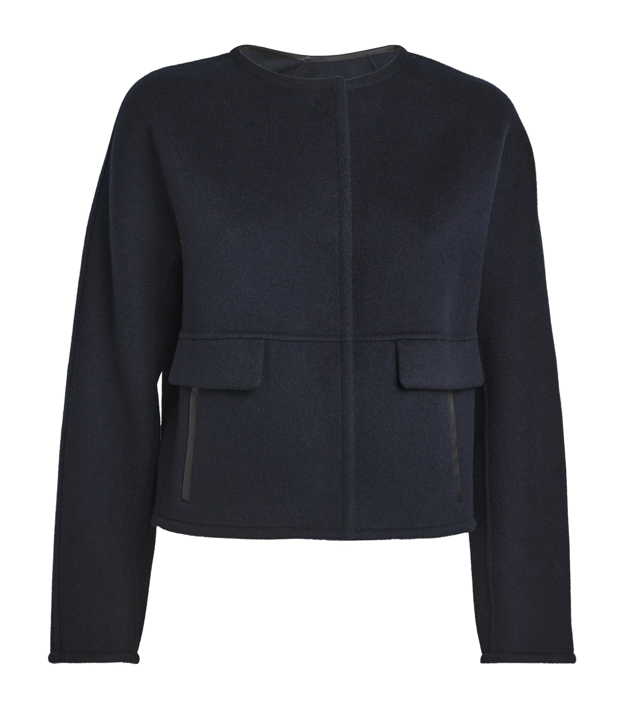 Yves Salomon Wool-cashmere Structured Jacket In Blue