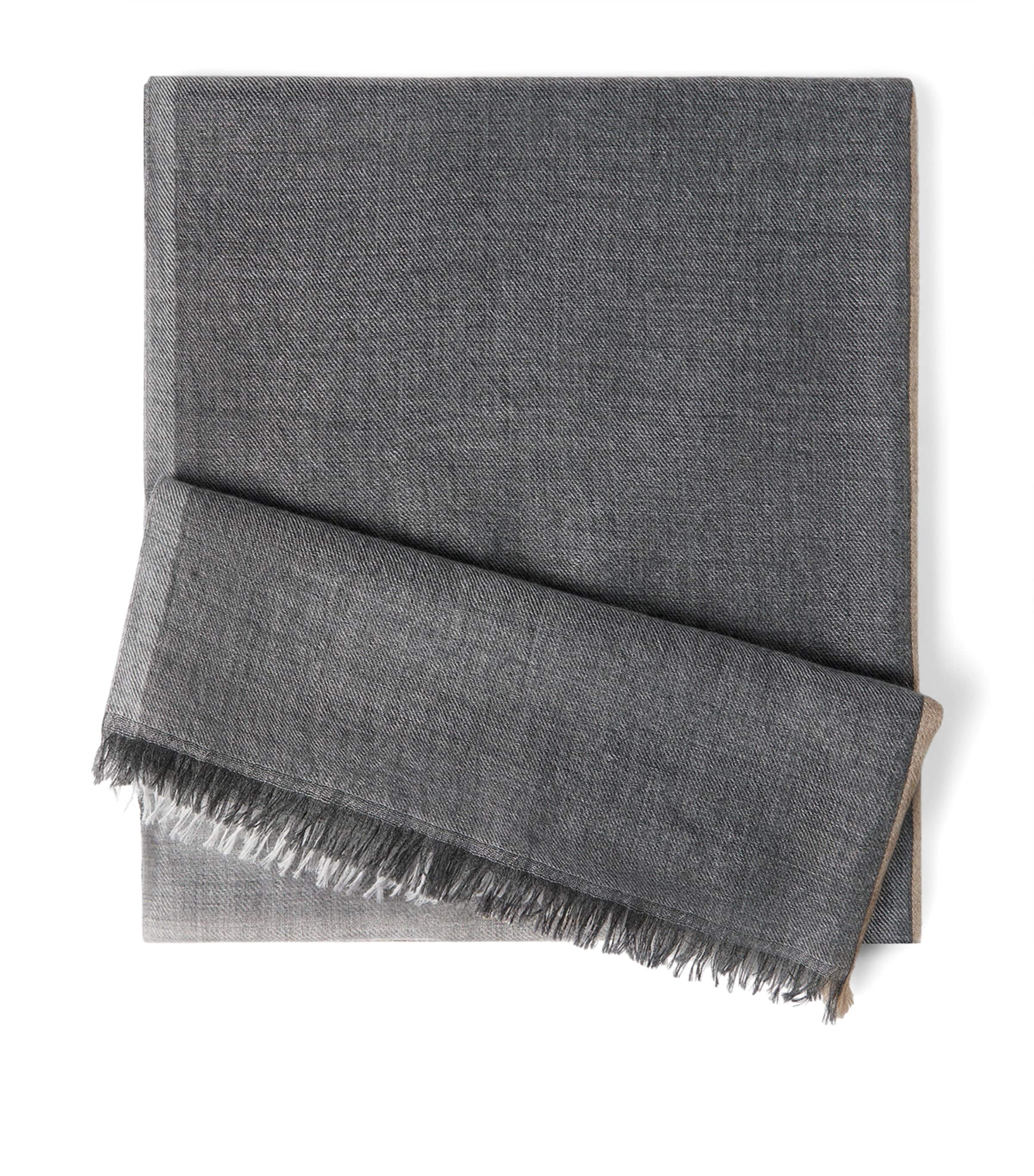 Brunello Cucinelli Cashmere-Silk Colour-Block Scarf Image 1
