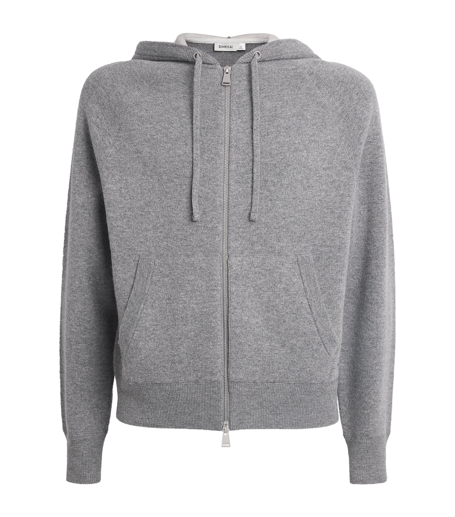 Wool-Blend Zip-Up Hoodie HEATHER GREY Image 1