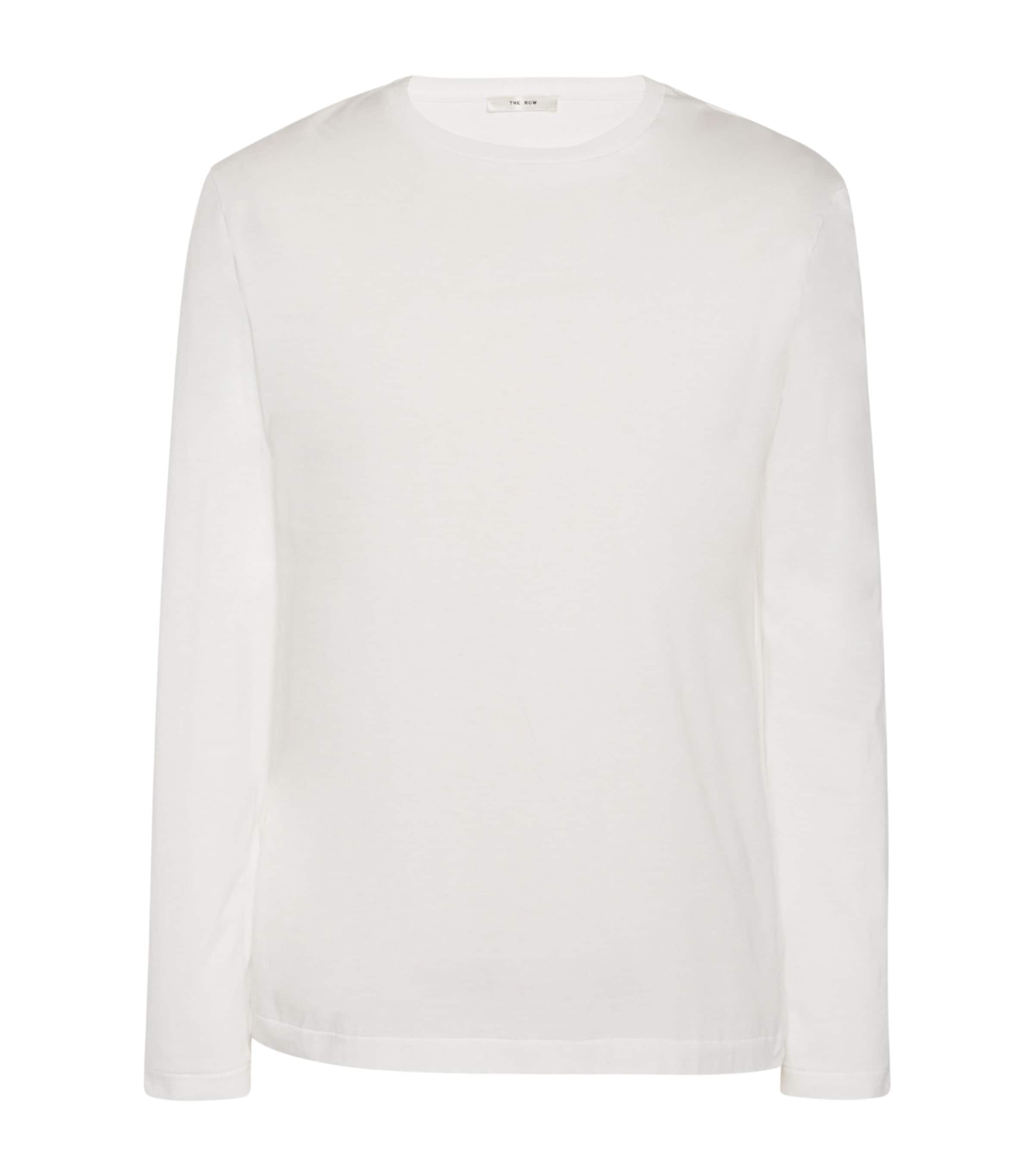 The Row Mens Leon Cotton Long-Sleeve T-Shirt White Image 1