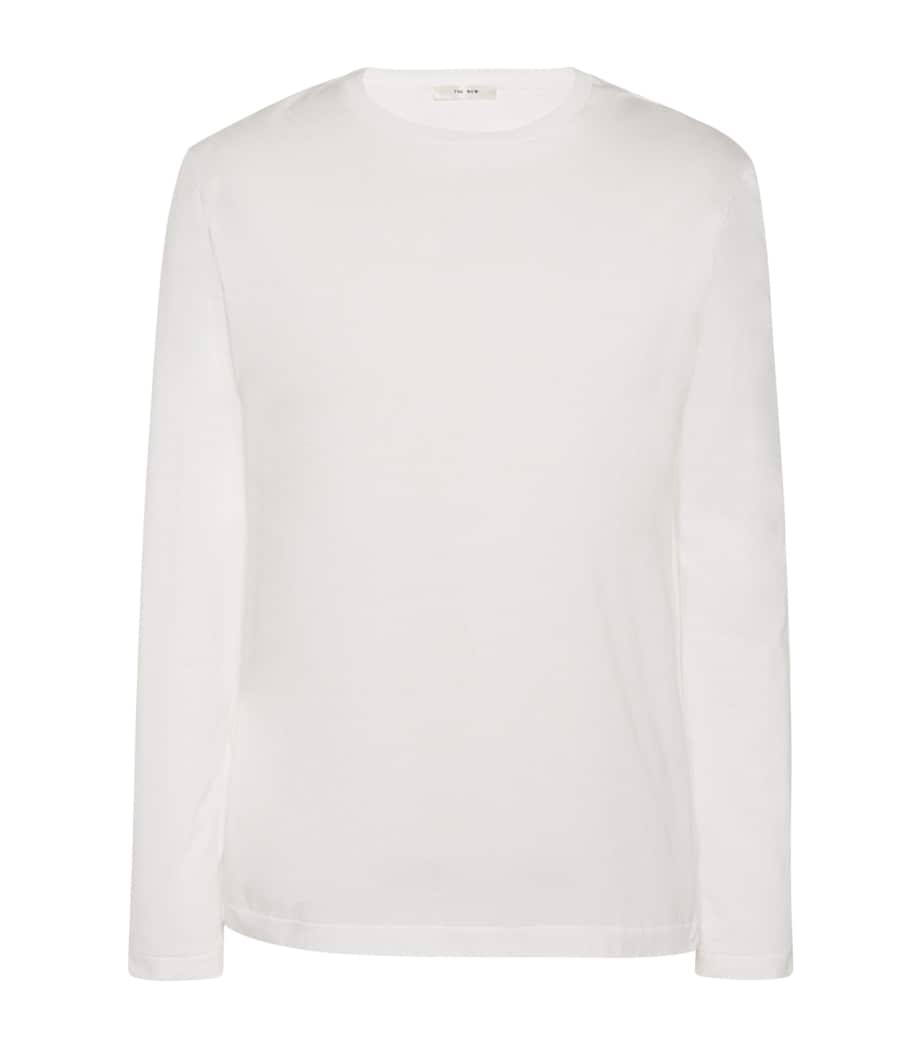 The Row Mens Leon Cotton Long-Sleeve T-Shirt White Image 1