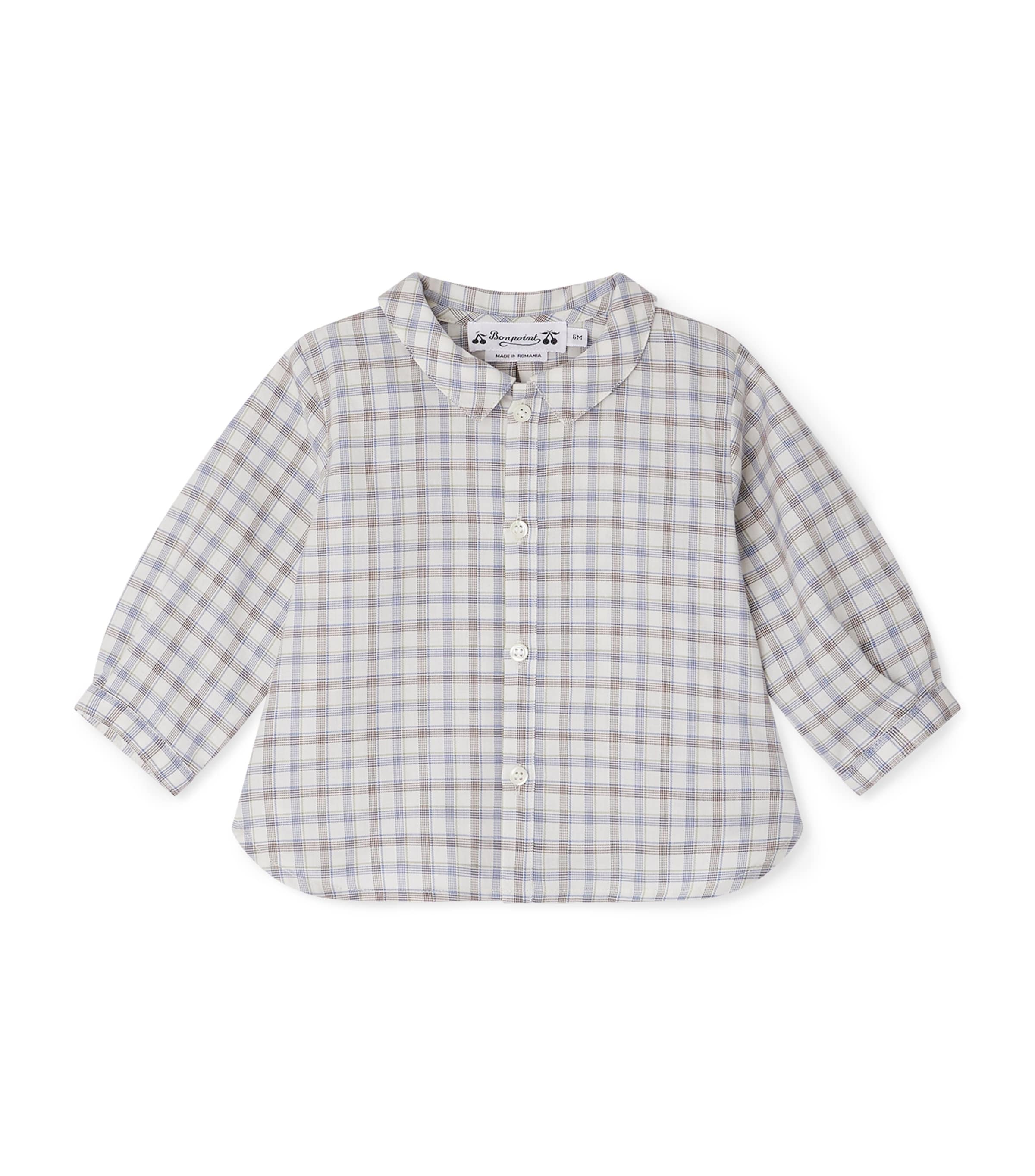 Cotton Check Shirt (6-18 Months) CA BLEU OUTREMER Image 1