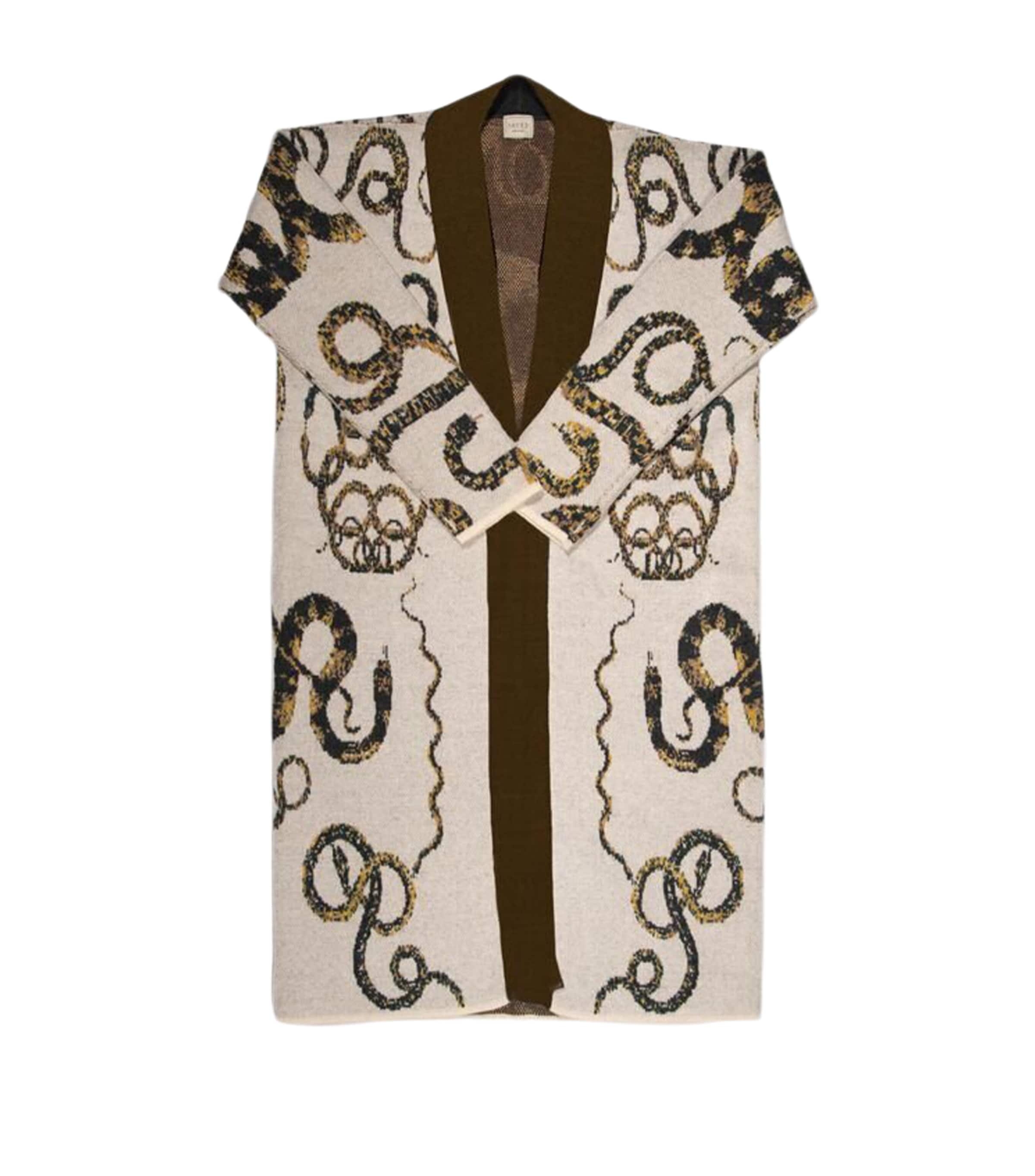 Saved Ny Cashmere Serpents Robe In Brown