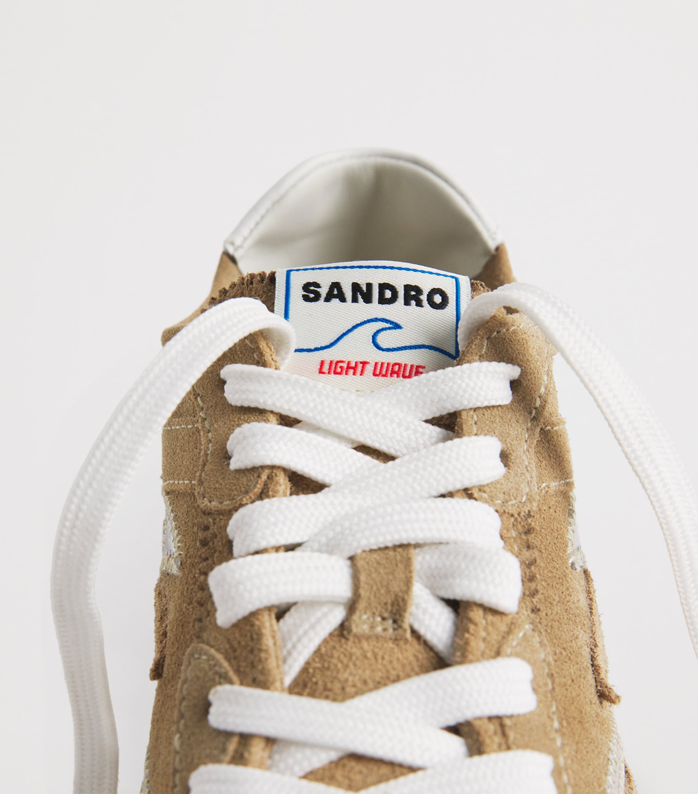 Sandro Paris Suede Light Wave Sneakers Beige Image 7