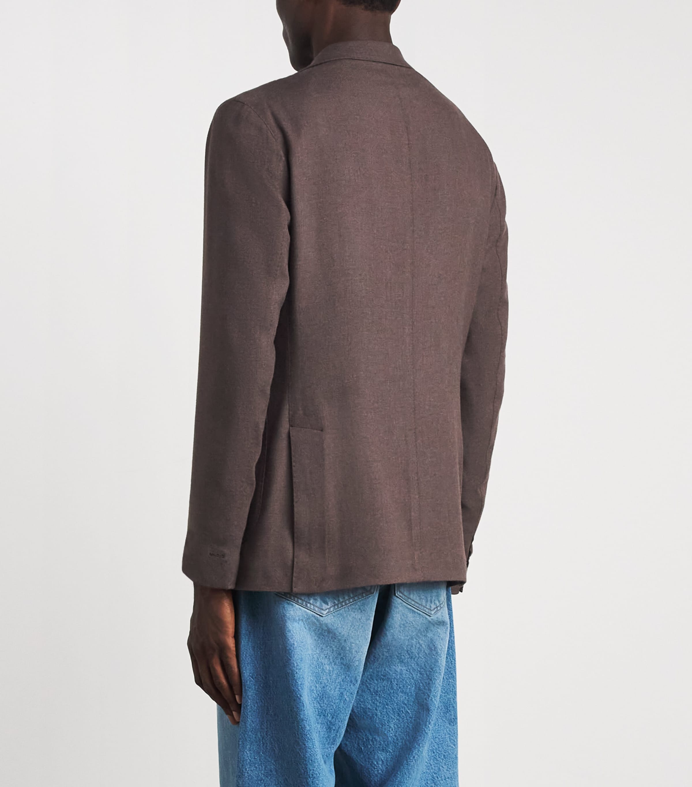 Eleventy Mens Silk-Cashmere Unstructured Blazer Moro Image 5