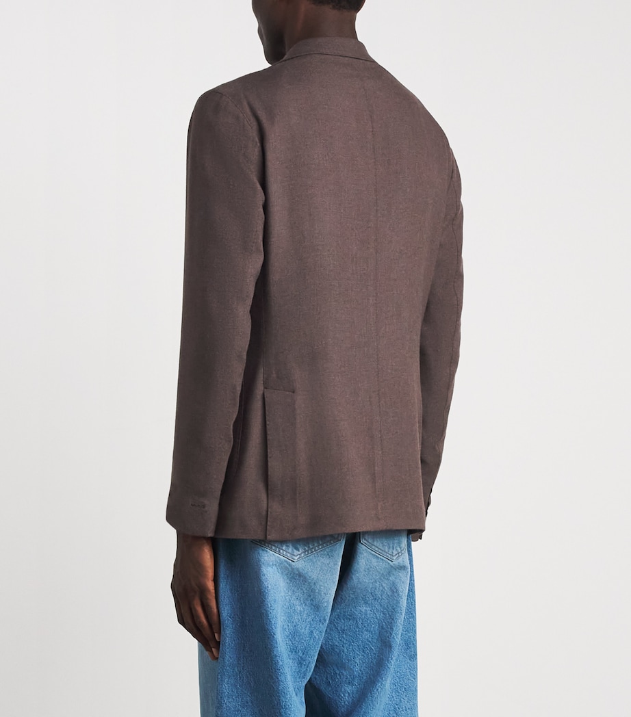 Eleventy Mens Silk-Cashmere Unstructured Blazer Moro Image 5