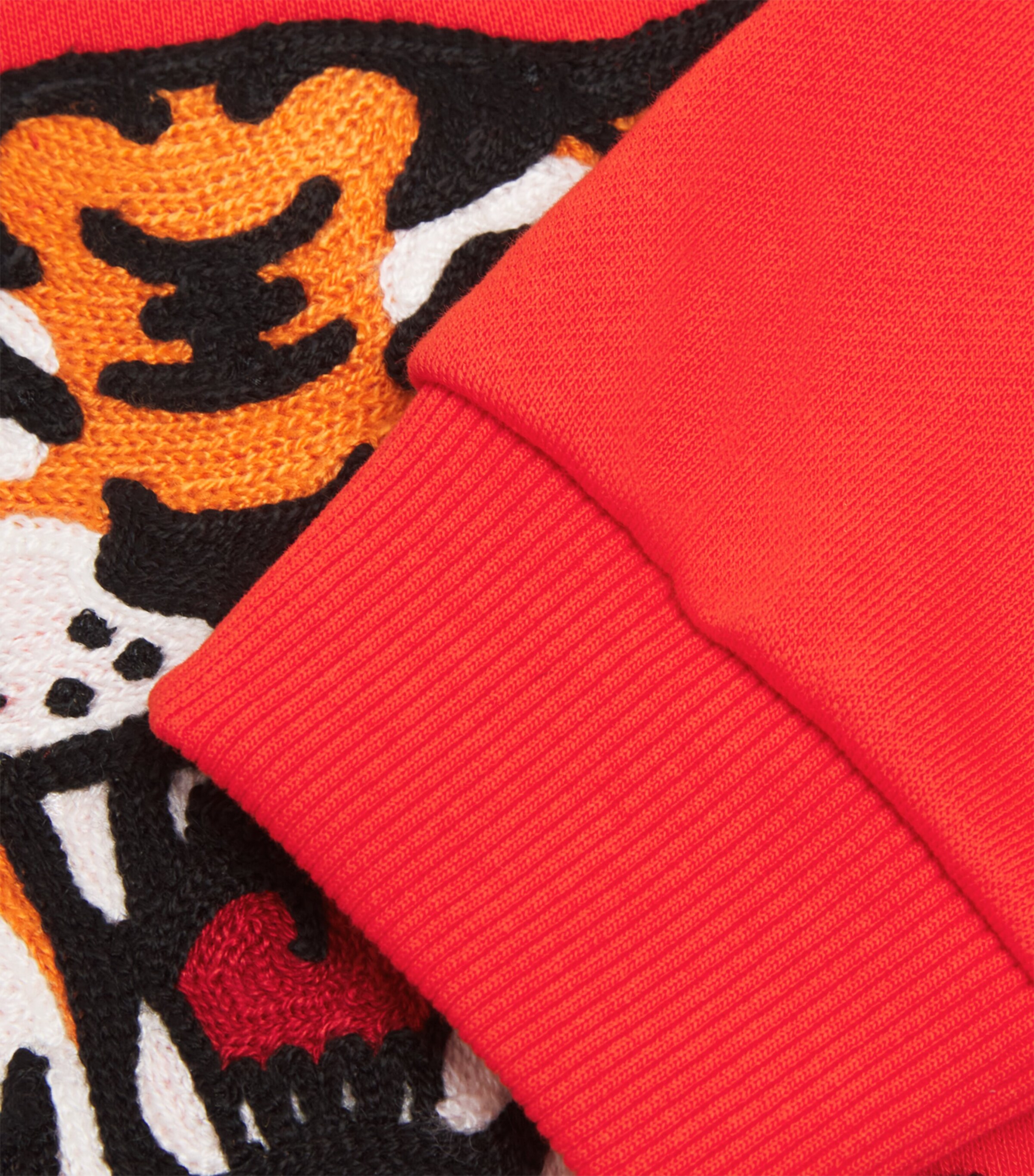 Cotton Crochet-Tiger Sweatshirt (2-14 Years) 997 BRIGHT RED Image 4