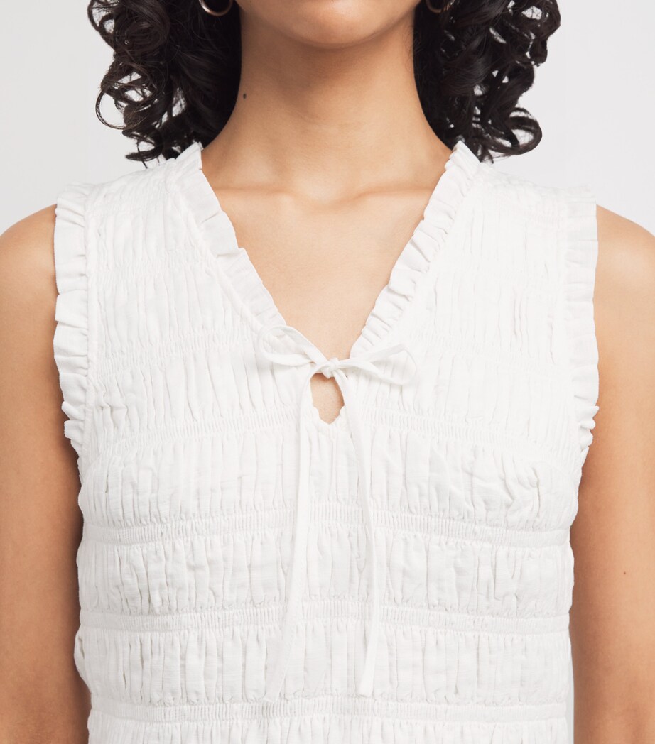 Cotton-Blend Devi Crop Top WHITE Image 6