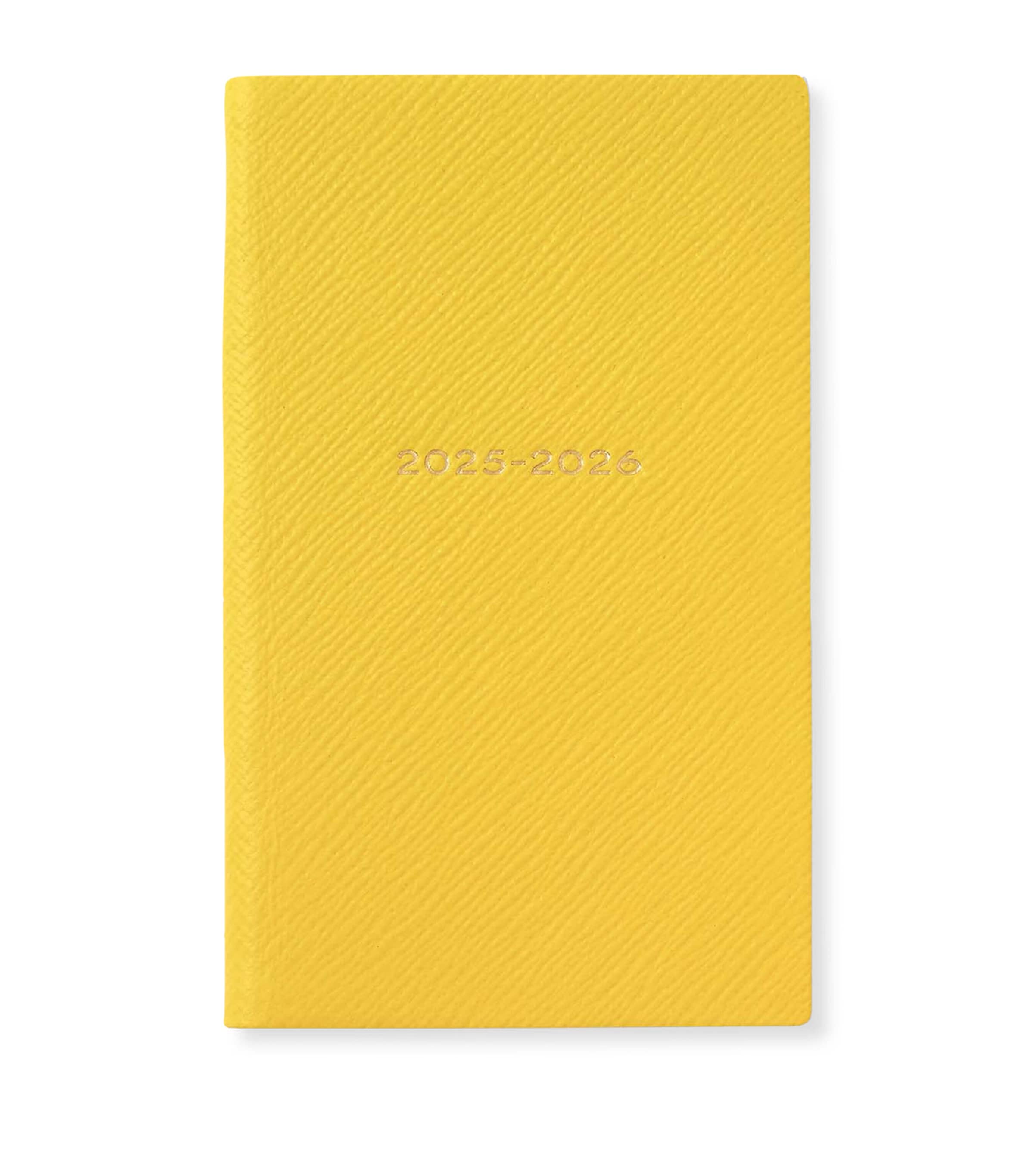 Smythson Panama Leather Weekly Diary 2025 Lemon Image 1