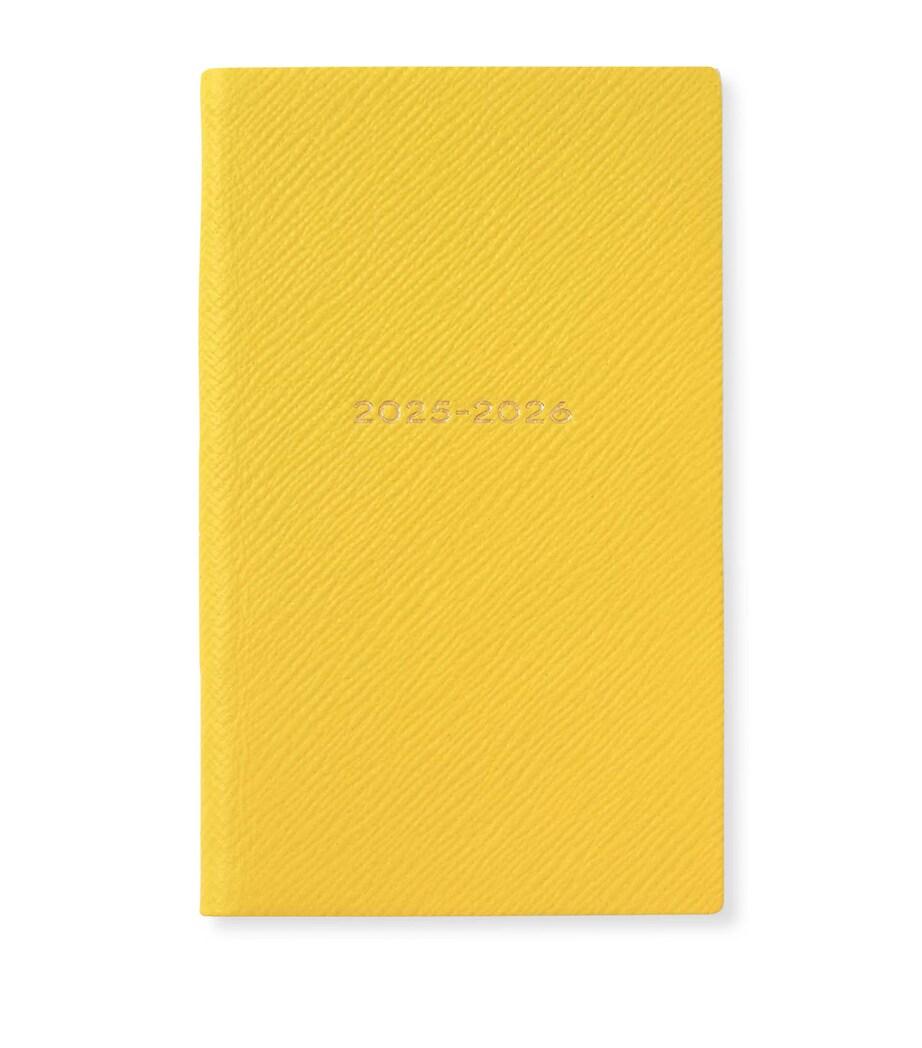 Smythson Panama Leather Weekly Diary 2025 Lemon Image 1