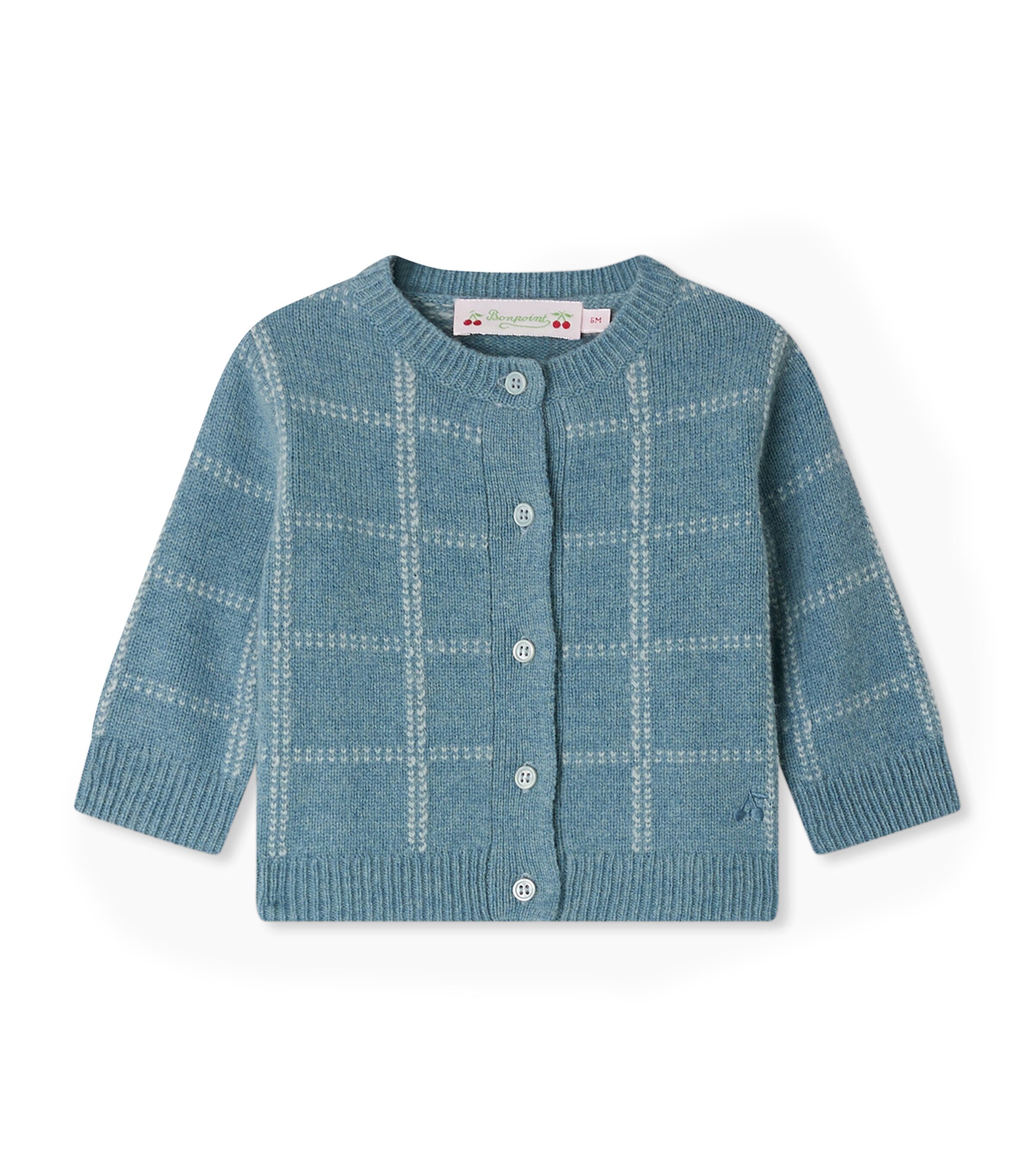 Wool Plaid Jodina Cardigan (24-36 Months) BLEU AQUA Image 1