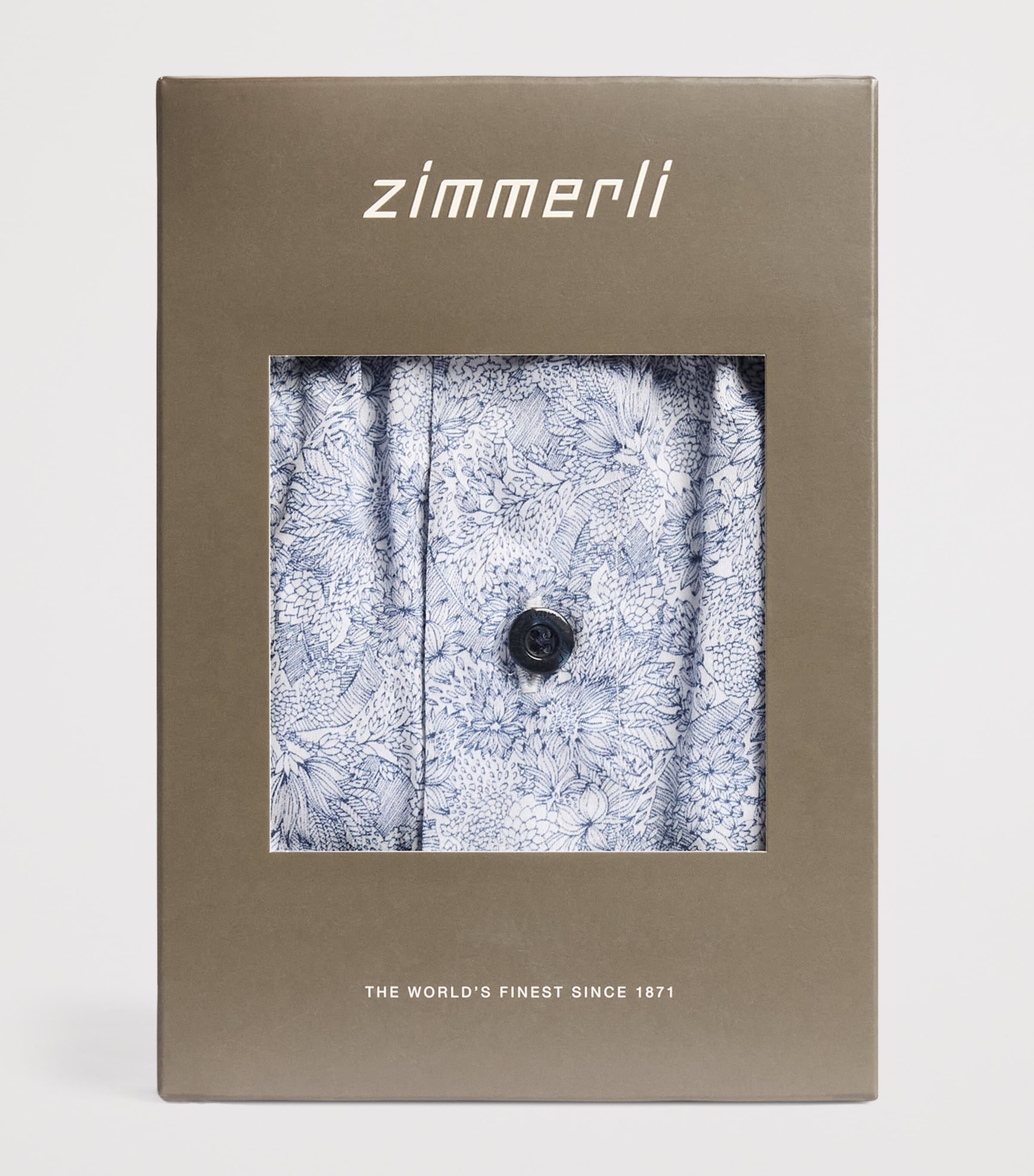 Zimmerli Mens Cotton Sateen Printed Boxer Shorts Stenciled Floral Image 4