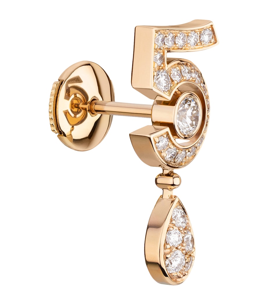 Beige Gold and Diamond N˚5 Transformable Earrings BEIGE Image 9