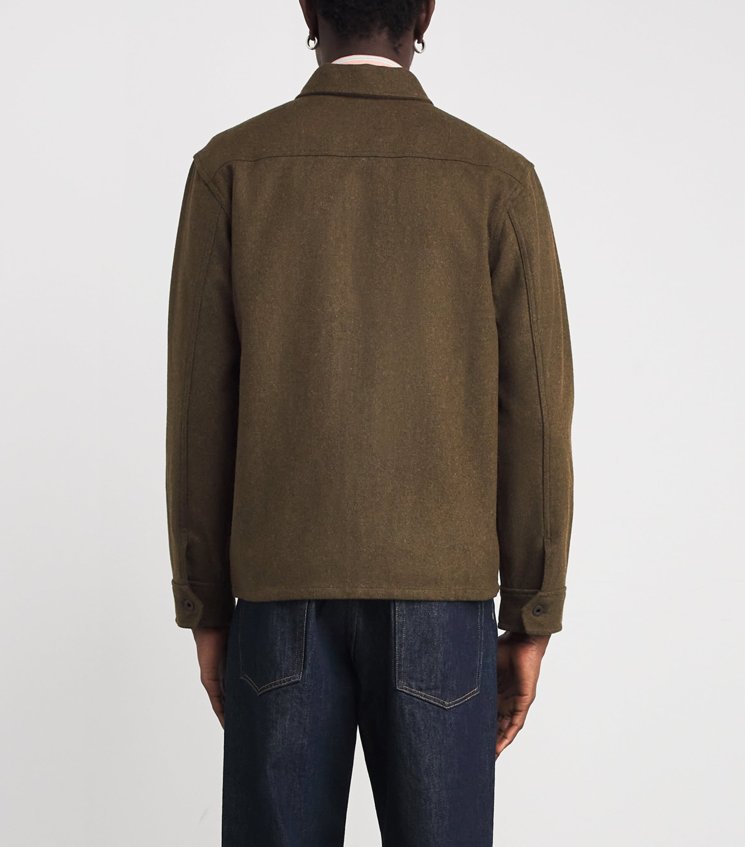 Double RL Wool-Blend Overshirt DARK GREEN Image 4