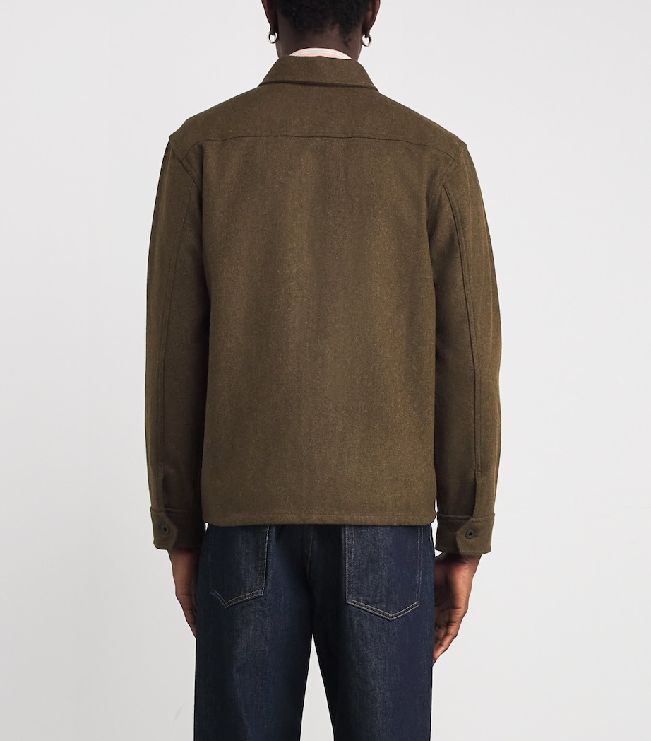 Double RL Wool-Blend Overshirt DARK GREEN Image 4