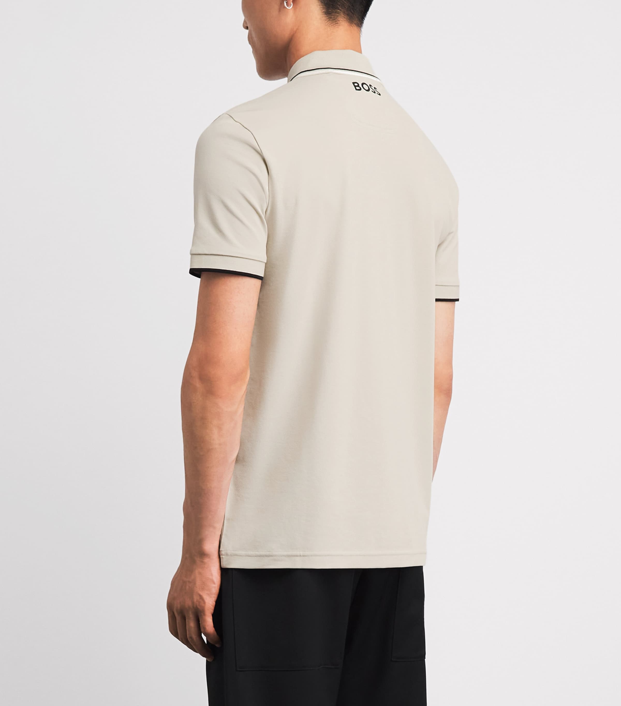 BOSS Mens Paddy Polo Shirt Light Beige Image 5