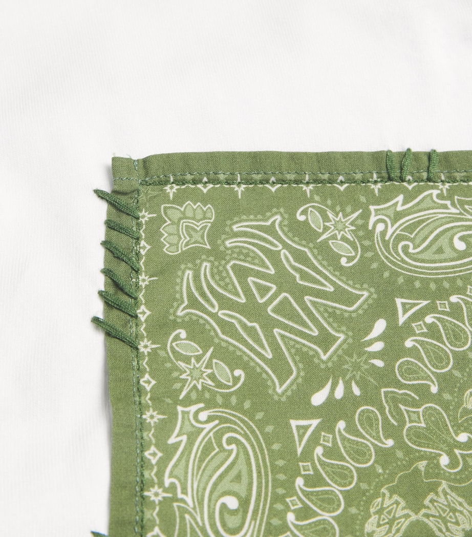 AMIRI Mens Bandana Logo T-Shirt White / Green Image 5