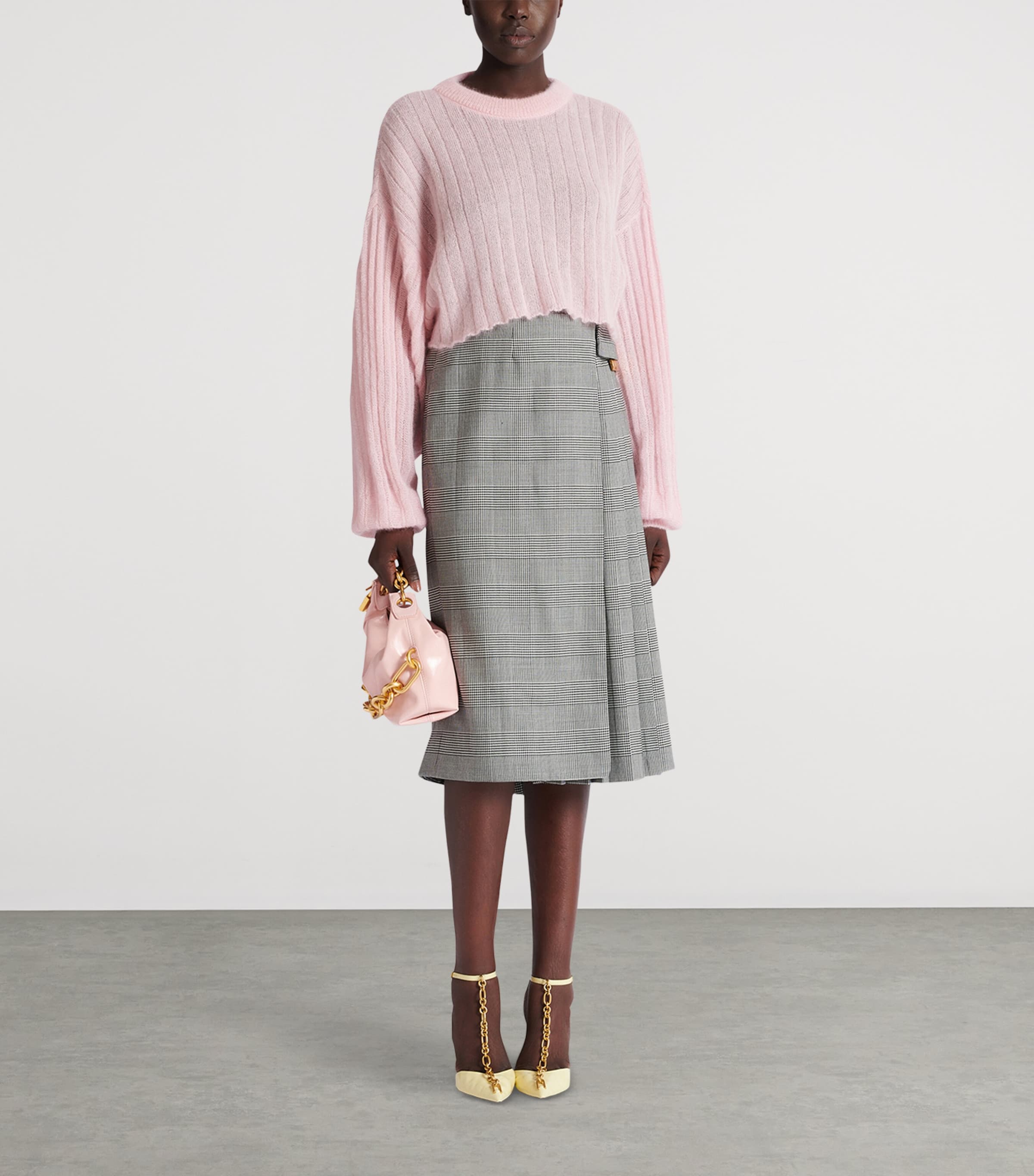 Mohair-Silk Cropped Sweater 4HR ROSE PALE Image 3